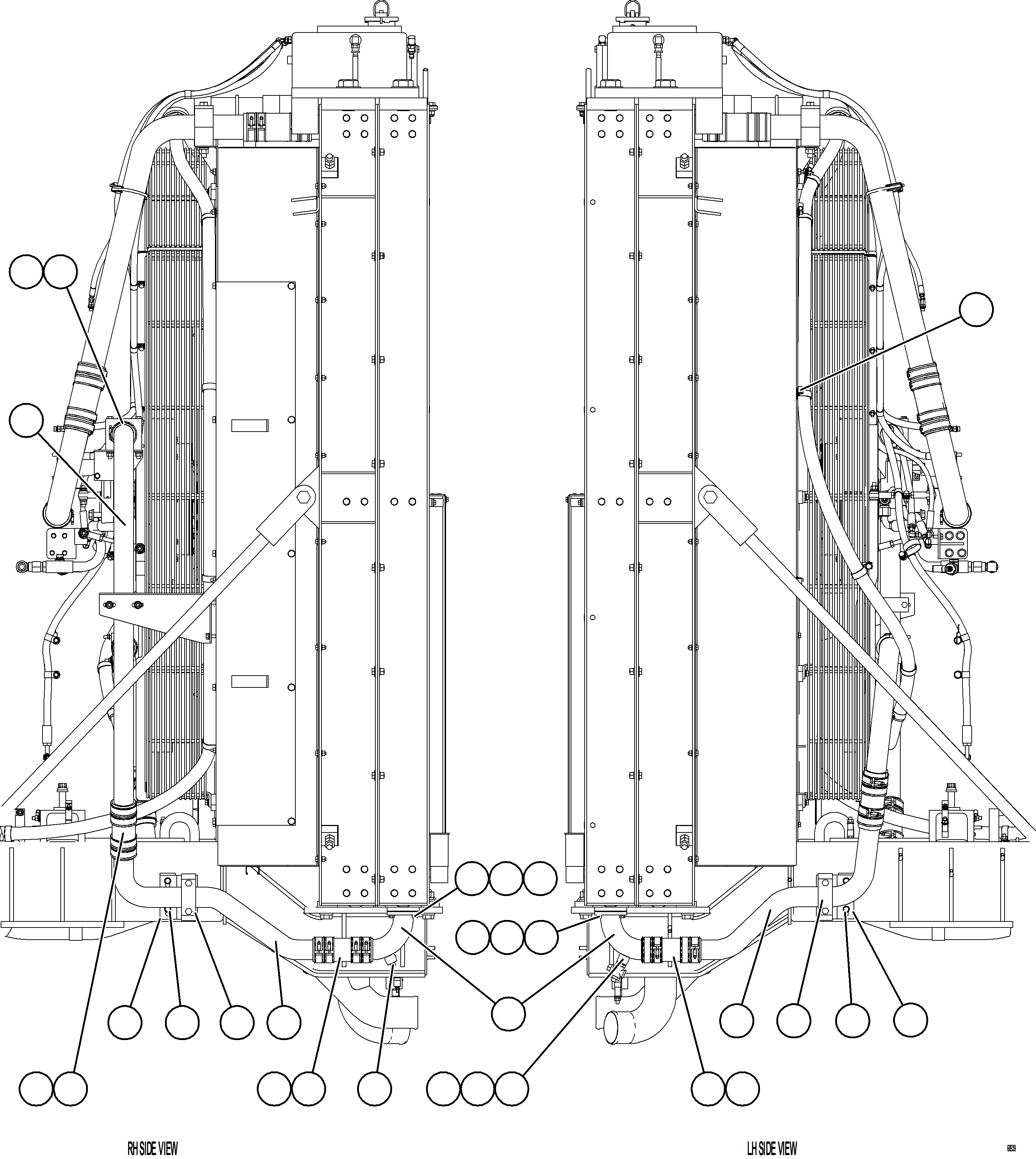 Dump Trucks Komatsu / AFE75-C 980E-5 S/N A50008 SUNCOR(AFE75-C) / RADIATOR PIPING    3/5(068 : 68939)