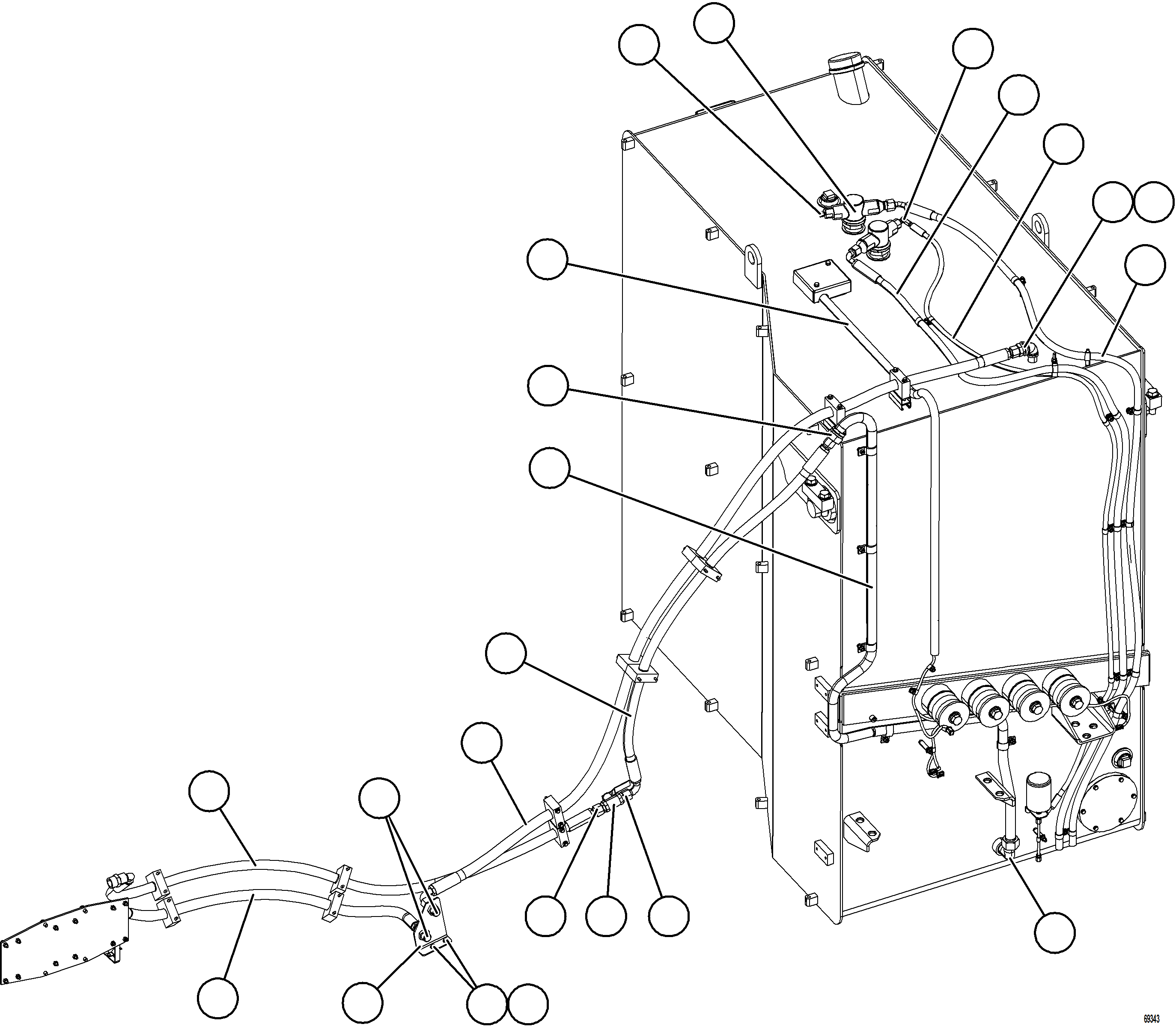 Dump Trucks Komatsu / AFE75-K 980E-5 S/N A50040 - A50041 TOROMOCHO(AFE75-K) / FUEL SYSTEM PIPING    1/3(054 : 69343)