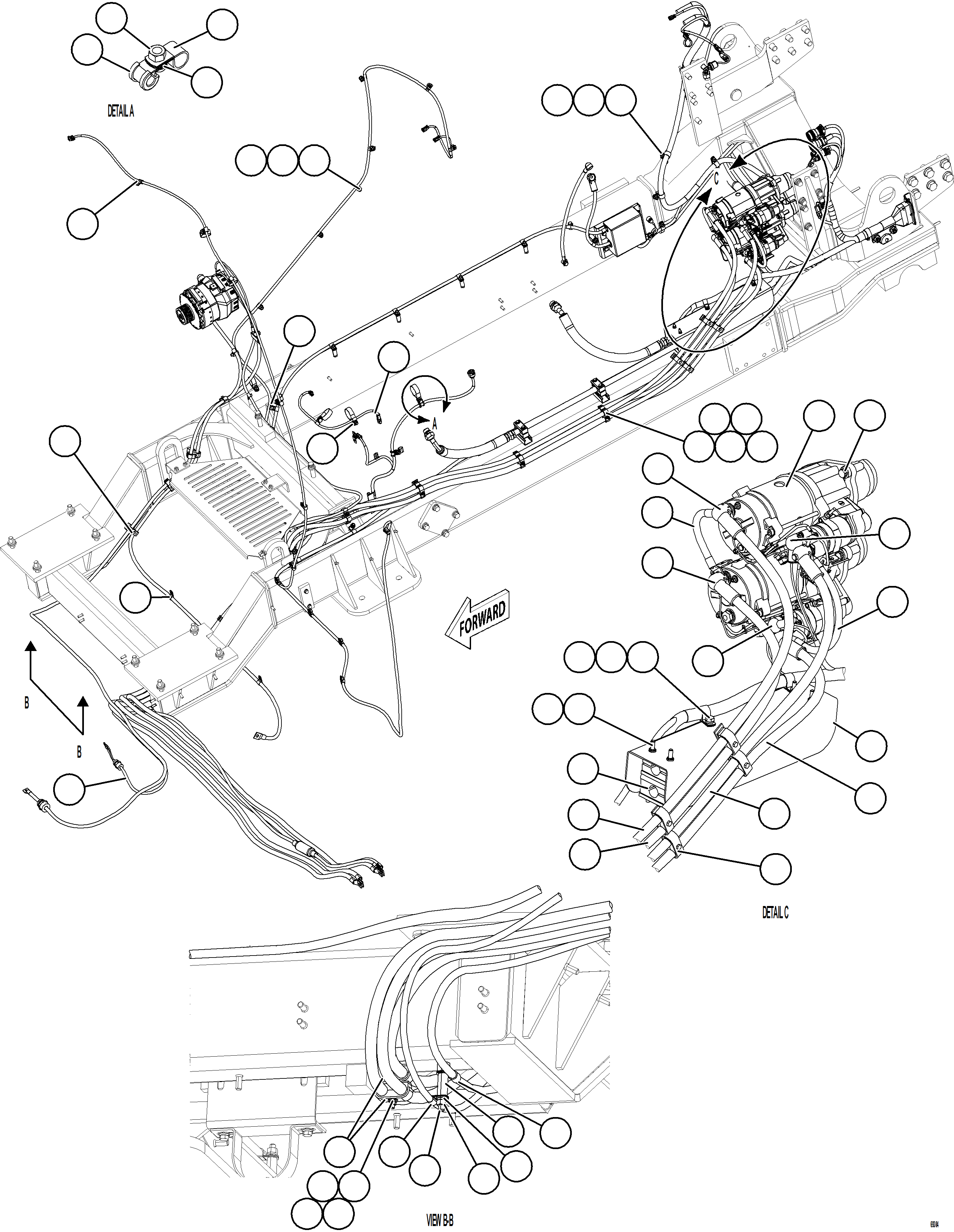Dump Trucks Komatsu / AFE75-K 980E-5 S/N A50040 - A50041 TOROMOCHO(AFE75-K) / CRANKING MOTOR WIRING    1/2(100 : 69304)