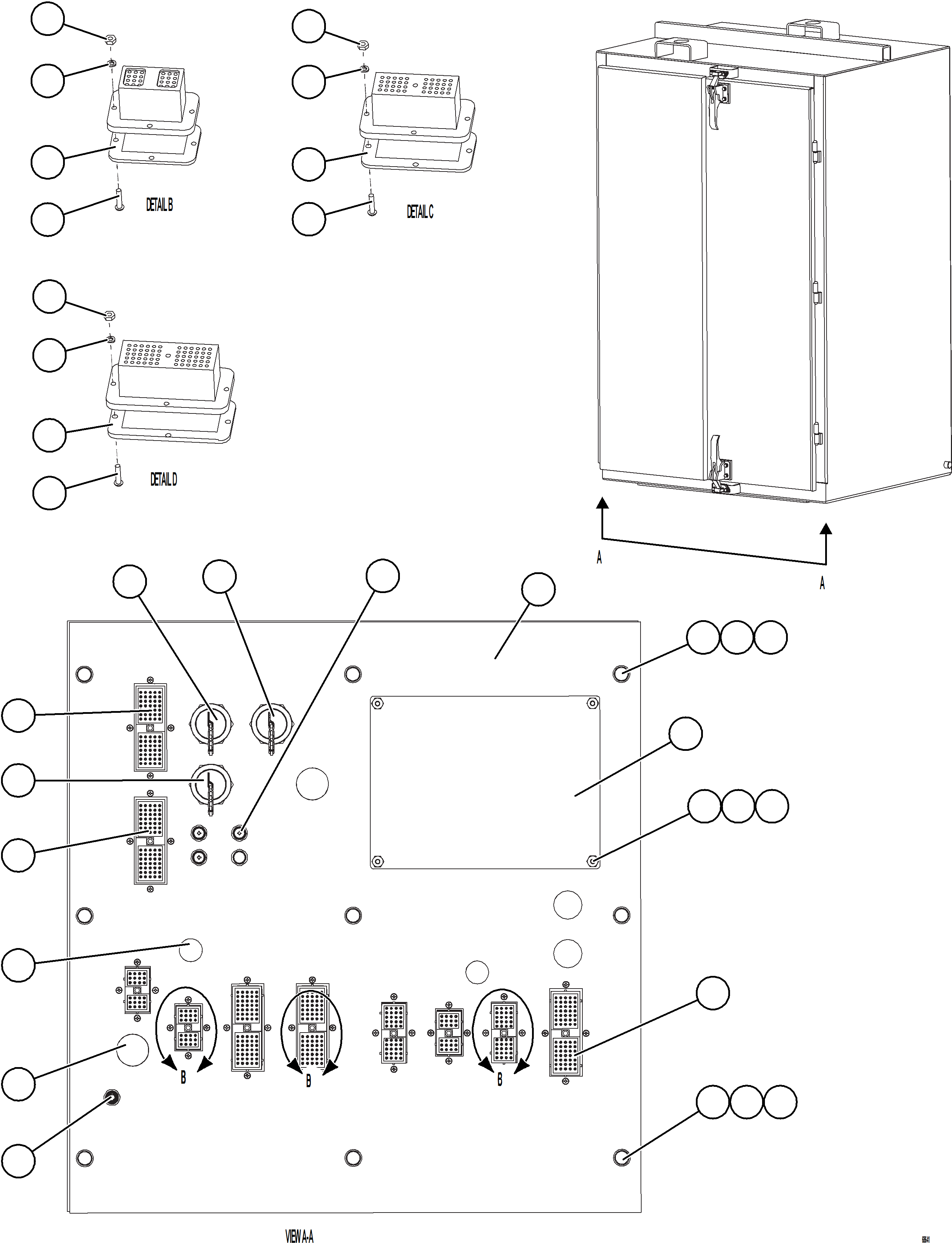 Dump Trucks Komatsu / AFE75-K 980E-5 S/N A50040 - A50041 TOROMOCHO(AFE75-K) / AUXILIARY CONTROL CABINET HARNESS CONNECTIONS  1/2(184 : 68641)