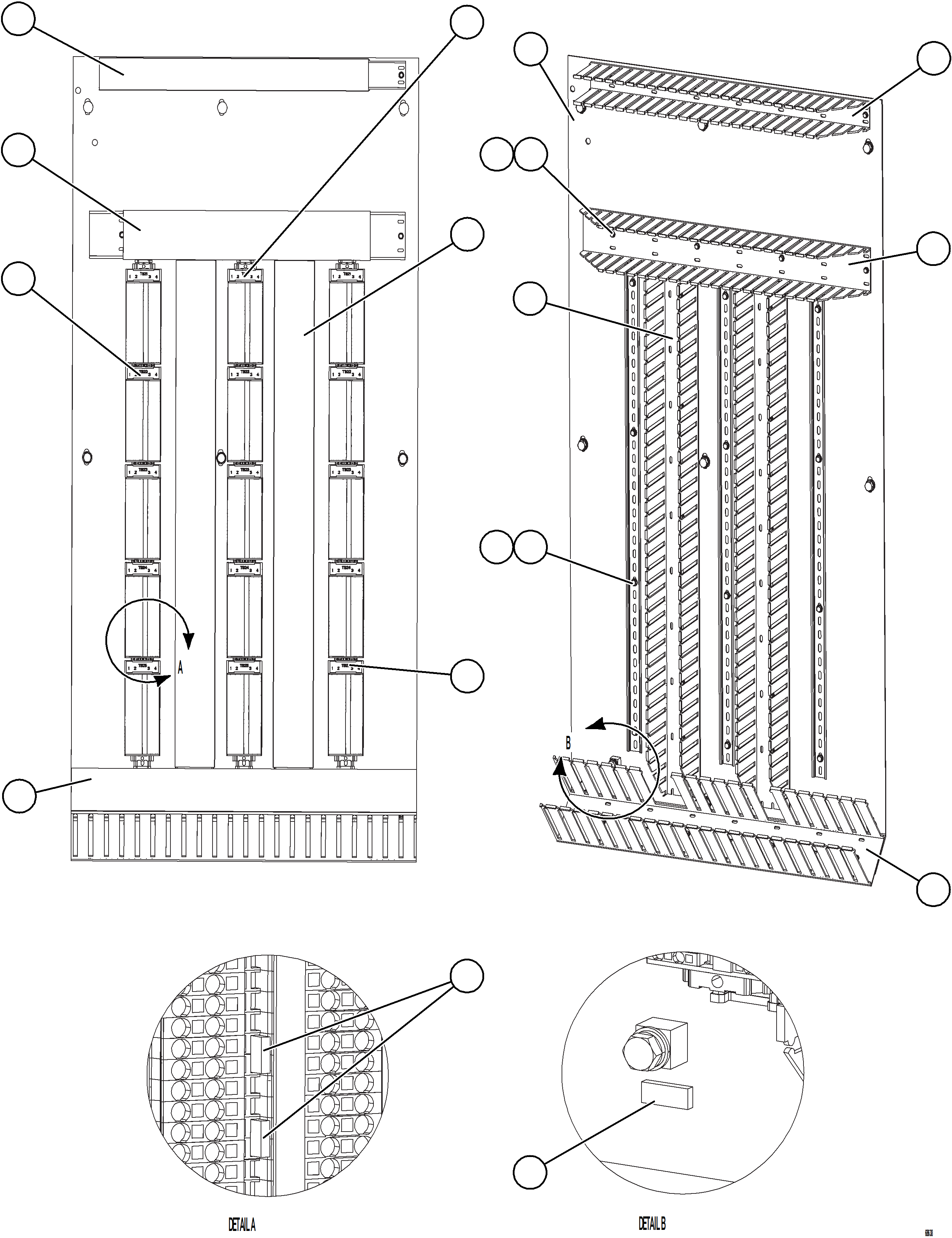 Dump Trucks Komatsu / AFE75-K 980E-5 S/N A50040 - A50041 TOROMOCHO(AFE75-K) / AUXILIARY CONTROL CABINET - REAR WALL(206 : 68638)