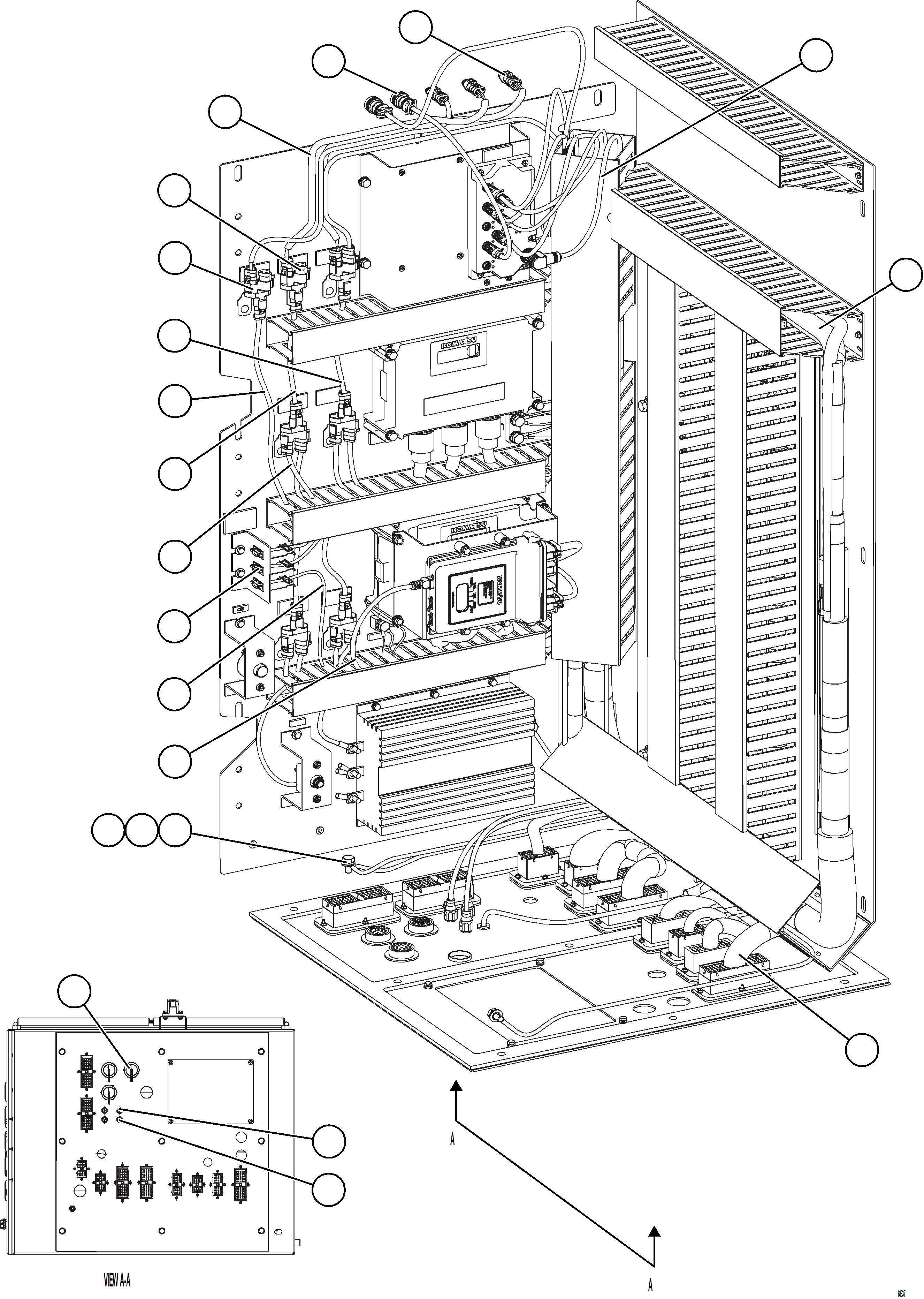 Dump Trucks Komatsu / AFE75-K 980E-5 S/N A50040 - A50041 TOROMOCHO(AFE75-K) / AUXILIARY CONTROL CABINET INTERNAL WIRING    2/2(226 : 68637)