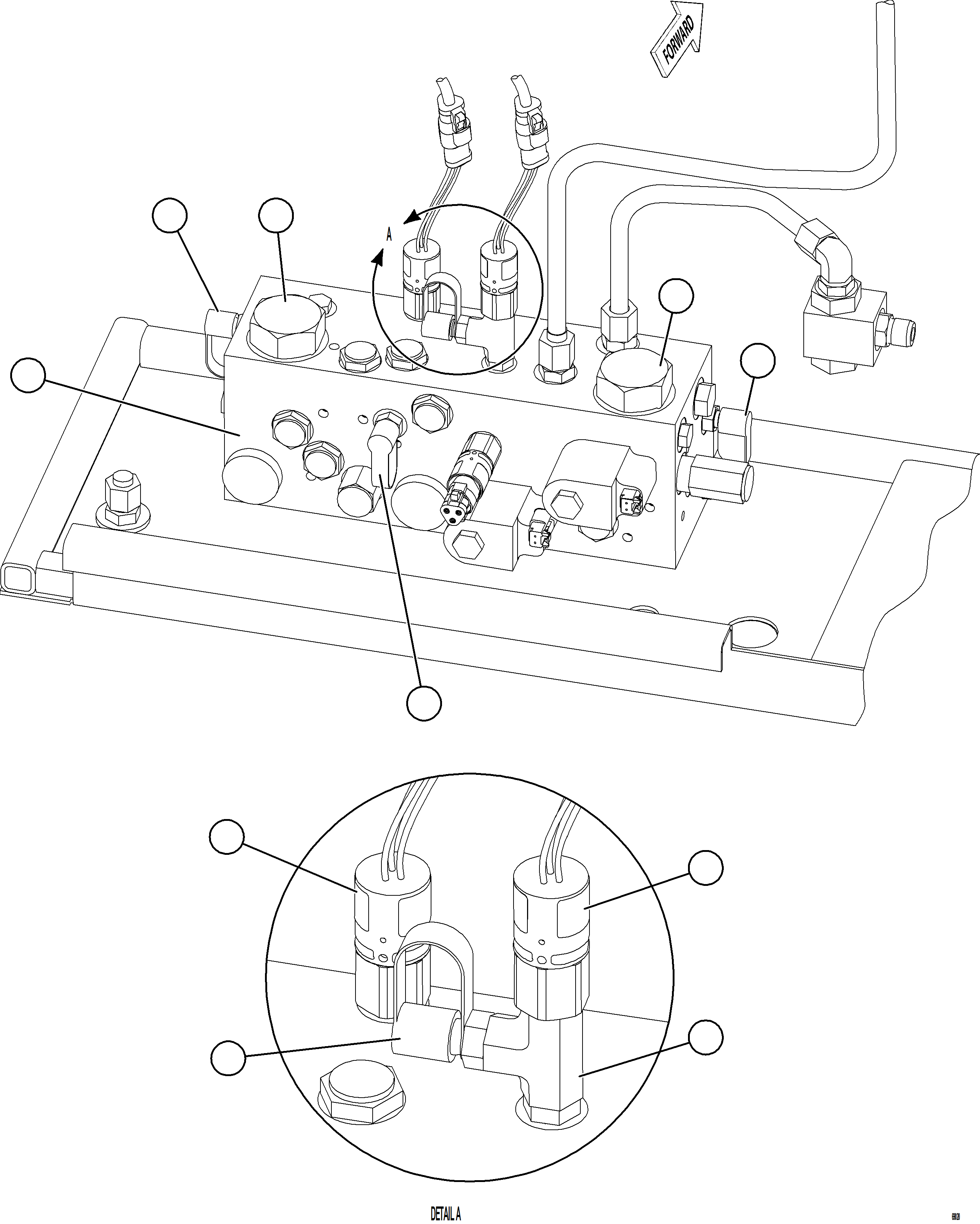 Dump Trucks Komatsu / AFE75-K 980E-5 S/N A50040 - A50041 TOROMOCHO(AFE75-K) / HYDRAULIC BRAKE CABINET PIPING - BRAKE MANIFOLD(474 : 69020)