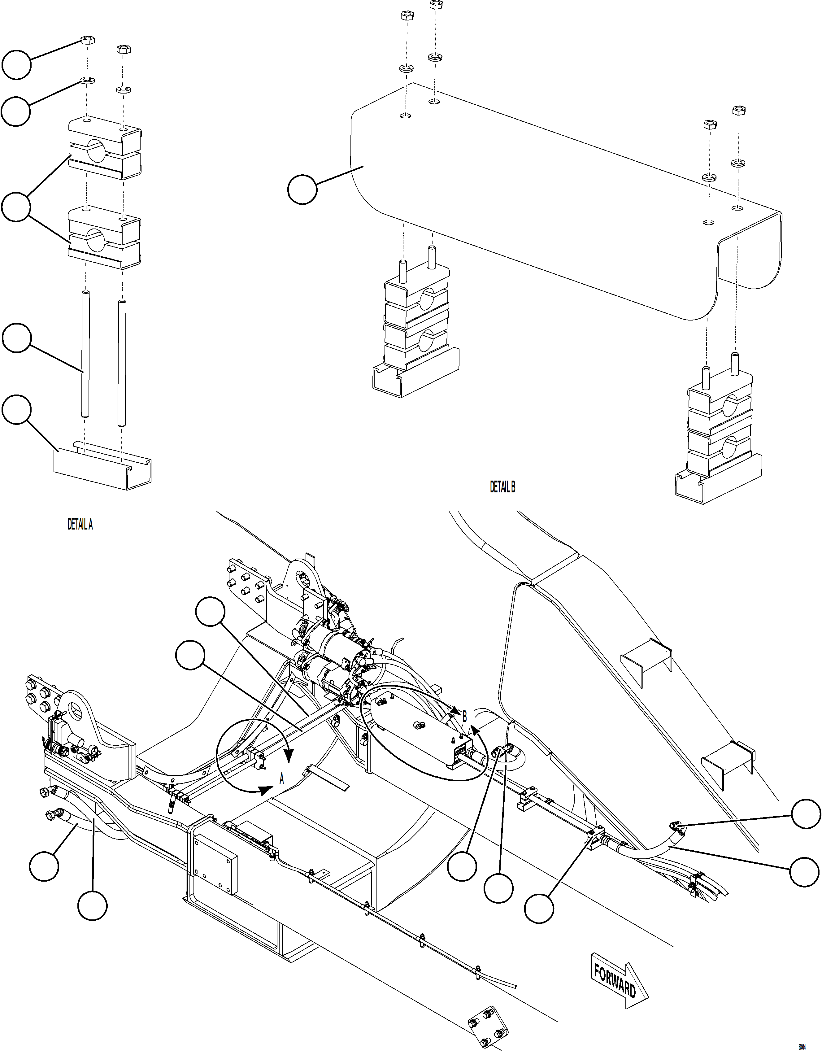 Komatsu parts book diagram for AFE75-M 980E-5 S/N A50044 - A50046, A50048  COPPER MOUNTAIN: FUEL SYSTEM PIPING - ENGINE