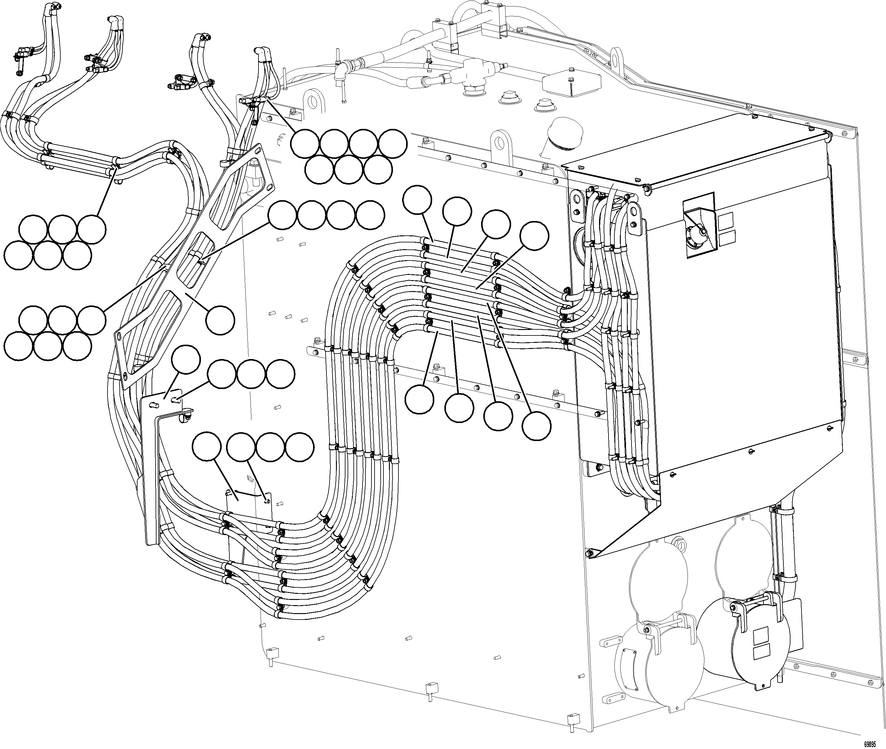 Komatsu parts book diagram for AFE75-M 980E-5 S/N A50044 - A50046, A50048  COPPER MOUNTAIN: DEF TANK RETURN AND SUPPLY PIPING