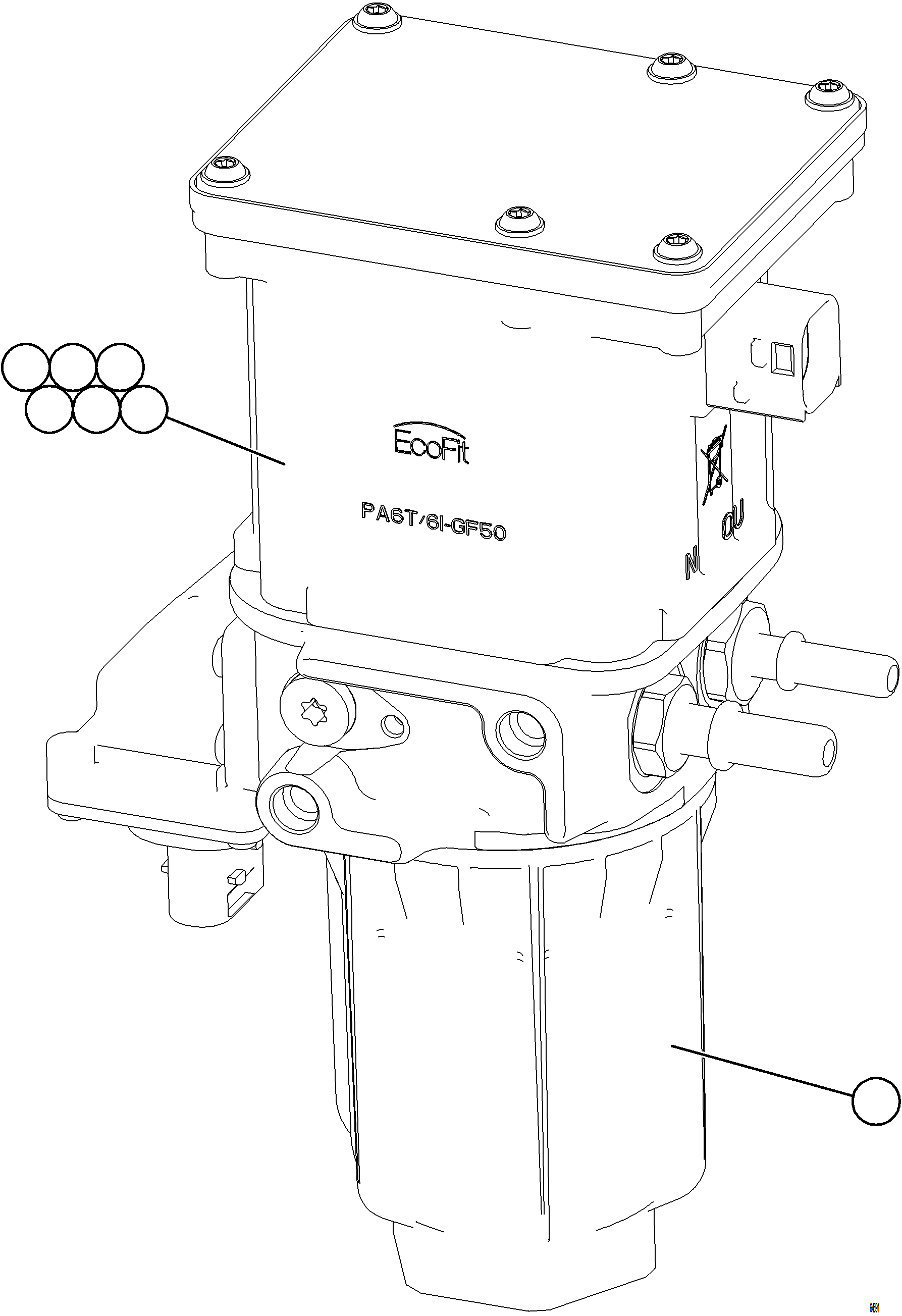 Komatsu parts book diagram for AFE75-M 980E-5 S/N A50044 - A50046, A50048  COPPER MOUNTAIN: DOSER FLUID SUPPLY MODULE    58F-01-00390