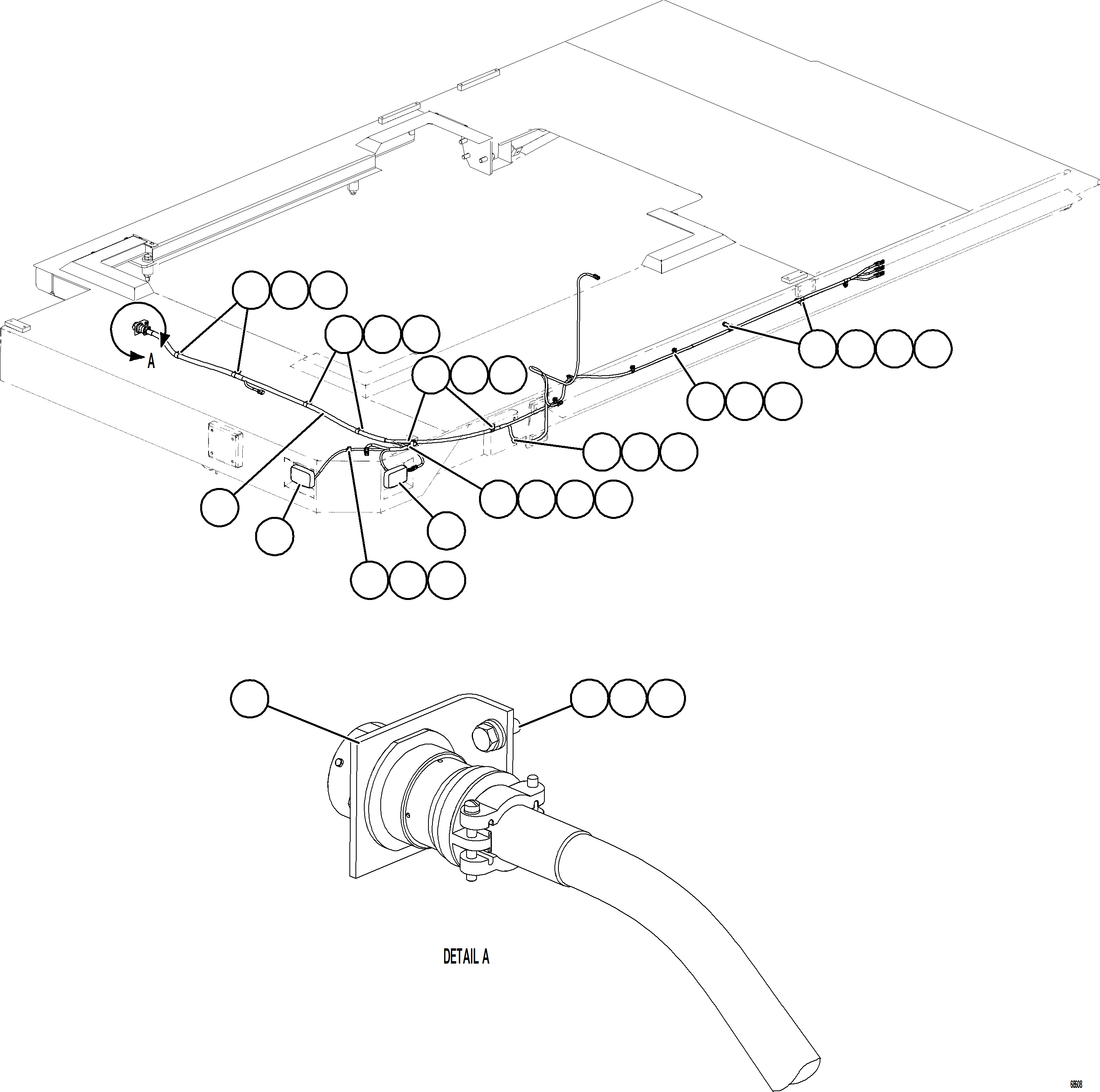 Komatsu parts book diagram for AFE75-M 980E-5 S/N A50044 - A50046, A50048  COPPER MOUNTAIN: LH DECK WIRING HARNESS & LIGHTS