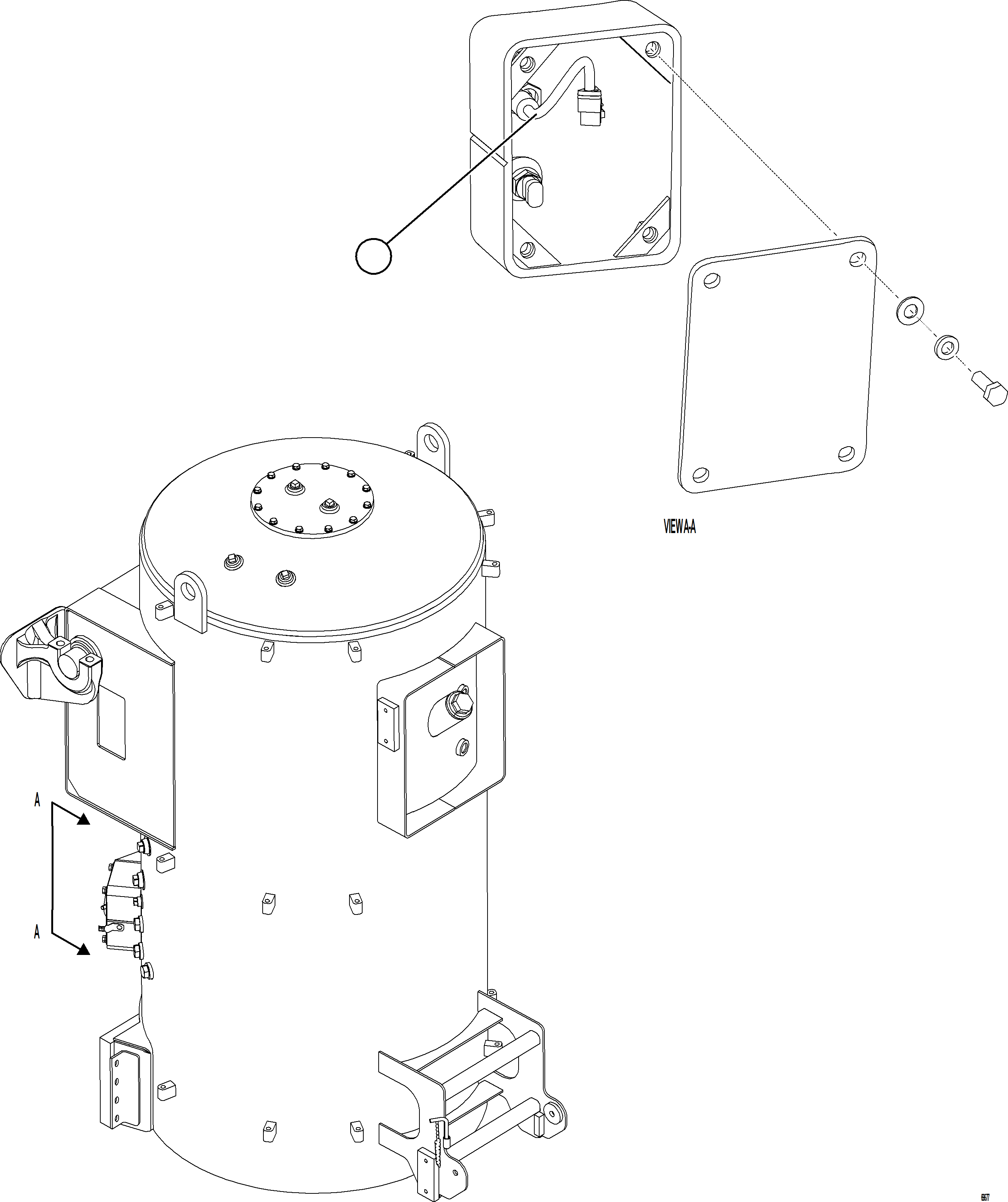 Komatsu parts book diagram for AFE75-M 980E-5 S/N A50044 - A50046, A50048  COPPER MOUNTAIN: HYDRAULIC TANK SENSOR & SWITCH    2/2