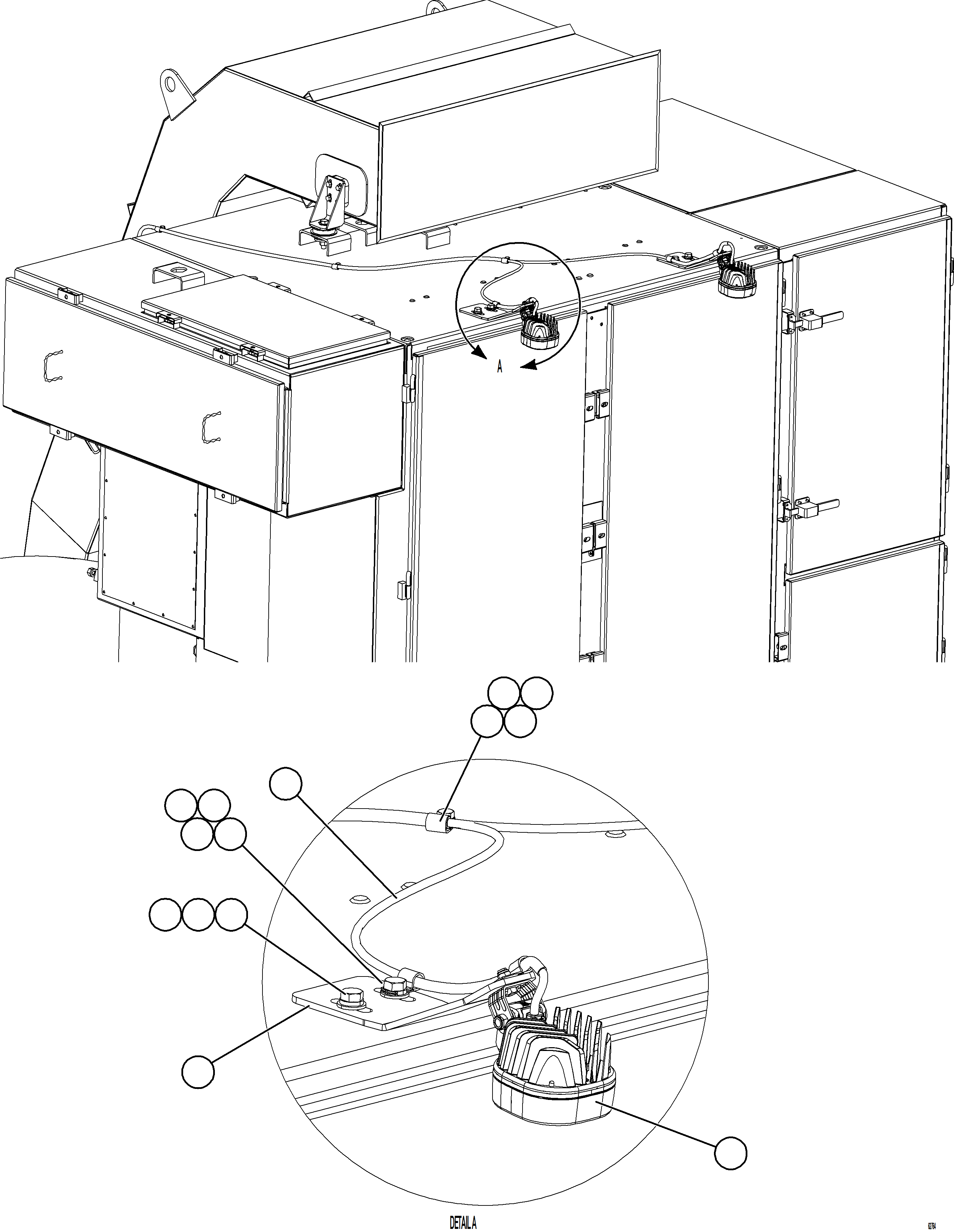 Komatsu parts book diagram for AFE75-M 980E-5 S/N A50044 - A50046, A50048  COPPER MOUNTAIN: CONTROL CABINET SERVICE LIGHTS