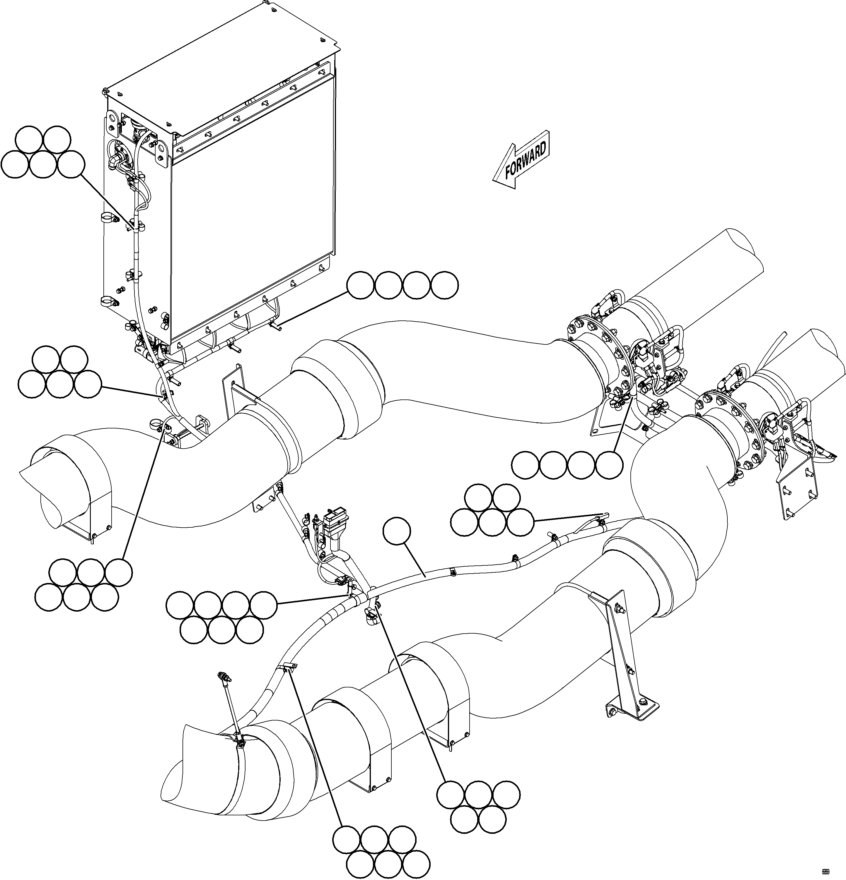 Komatsu parts book diagram for AFE75-M 980E-5 S/N A50044 - A50046, A50048  COPPER MOUNTAIN: DEF SYSTEM WIRING    1/4