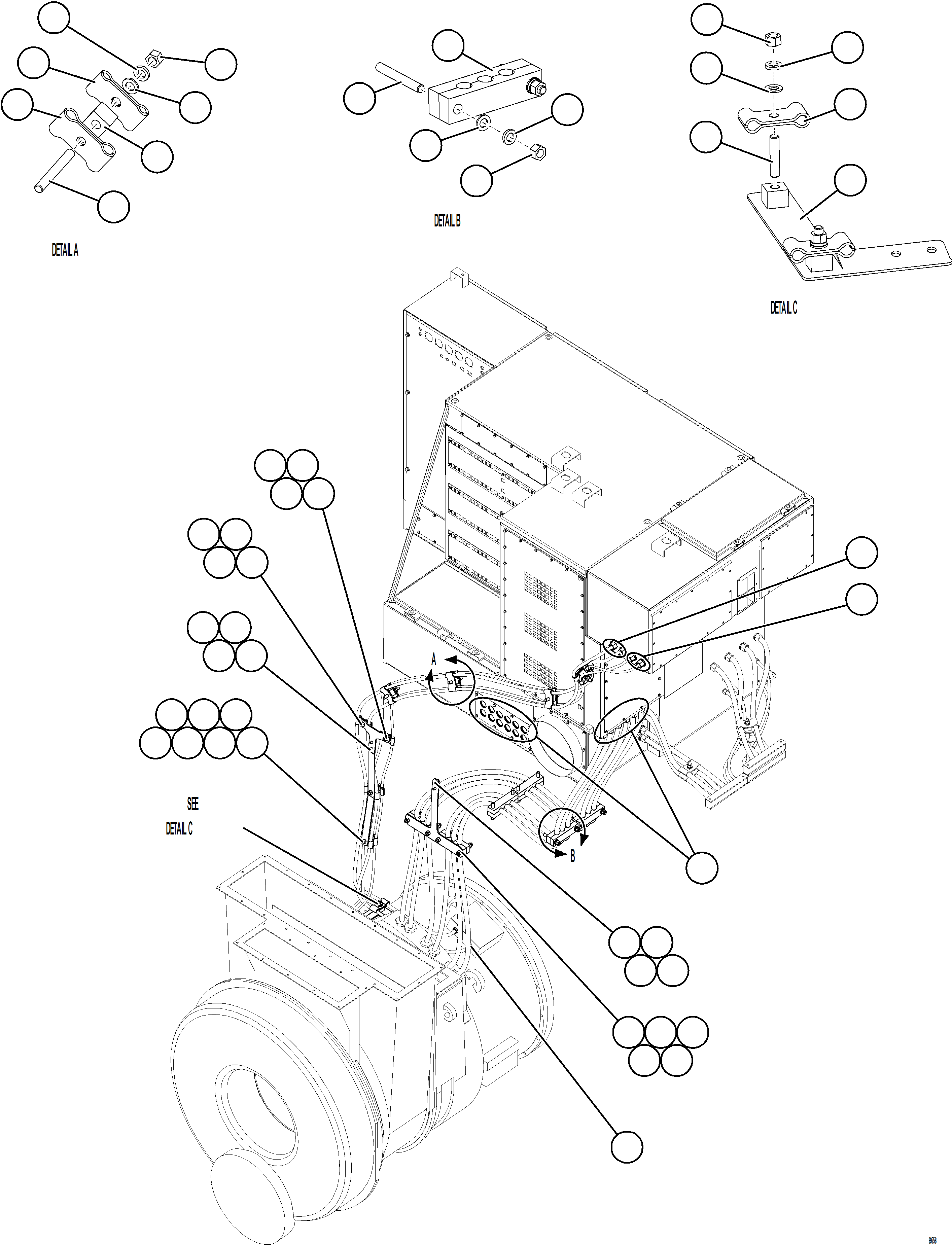 Komatsu parts book diagram for AFE75-M 980E-5 S/N A50044 - A50046, A50048  COPPER MOUNTAIN: CONTROL CABINET EXTERNAL WIRING - ALTERNATOR