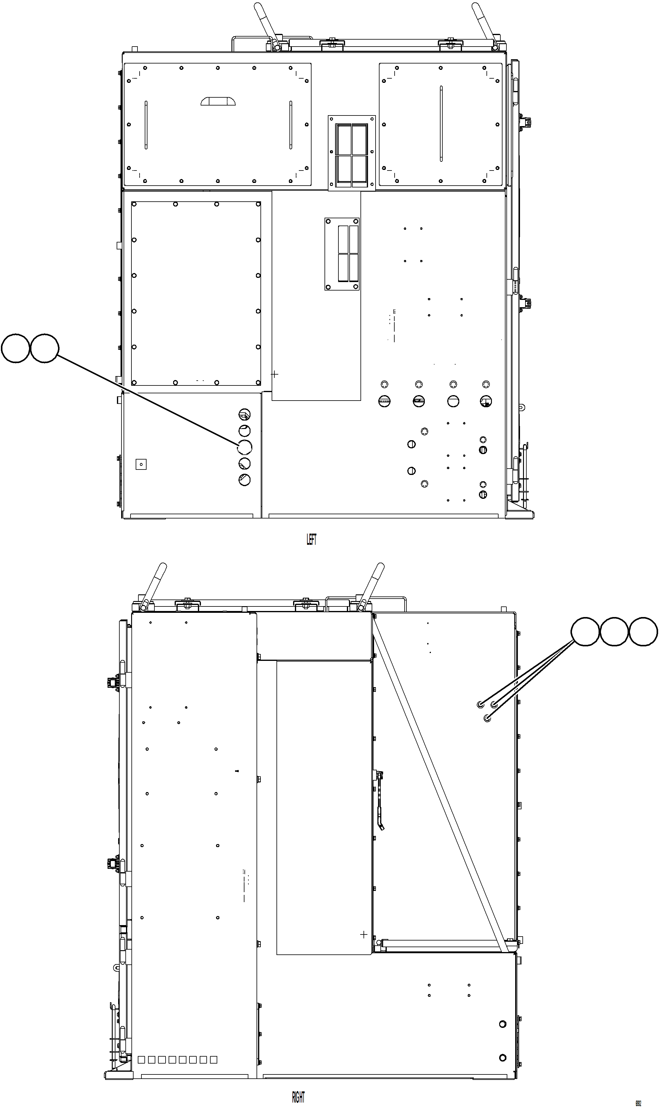 Komatsu parts book diagram for AFE75-M 980E-5 S/N A50044 - A50046, A50048  COPPER MOUNTAIN: CONTROL CABINET    2/15    58B-43-01001