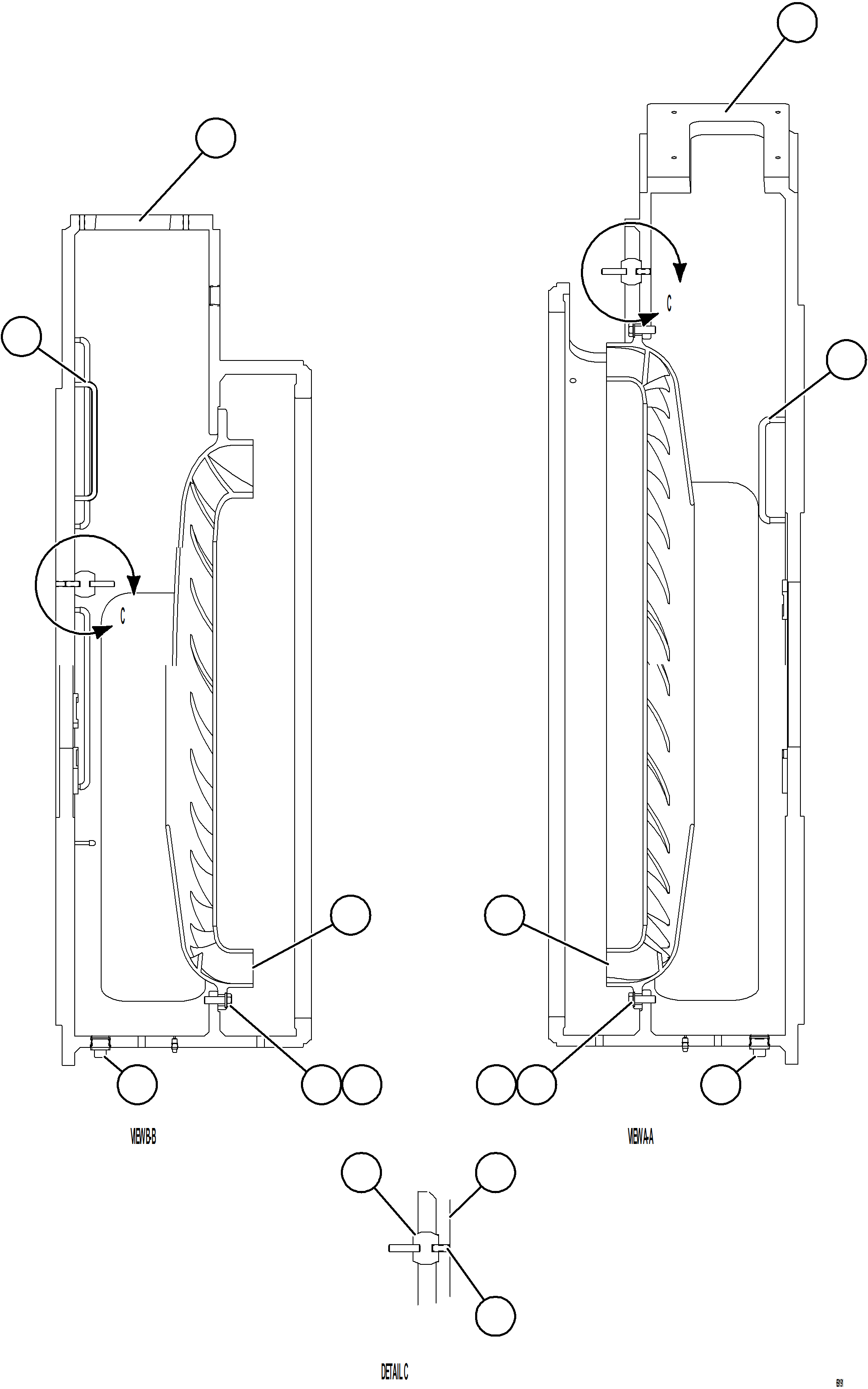Komatsu parts book diagram for AFE75-M 980E-5 S/N A50044 - A50046, A50048  COPPER MOUNTAIN: ALTERNATOR FRAMEHEAD ASSEMBLY    2/4  58B-06-07180