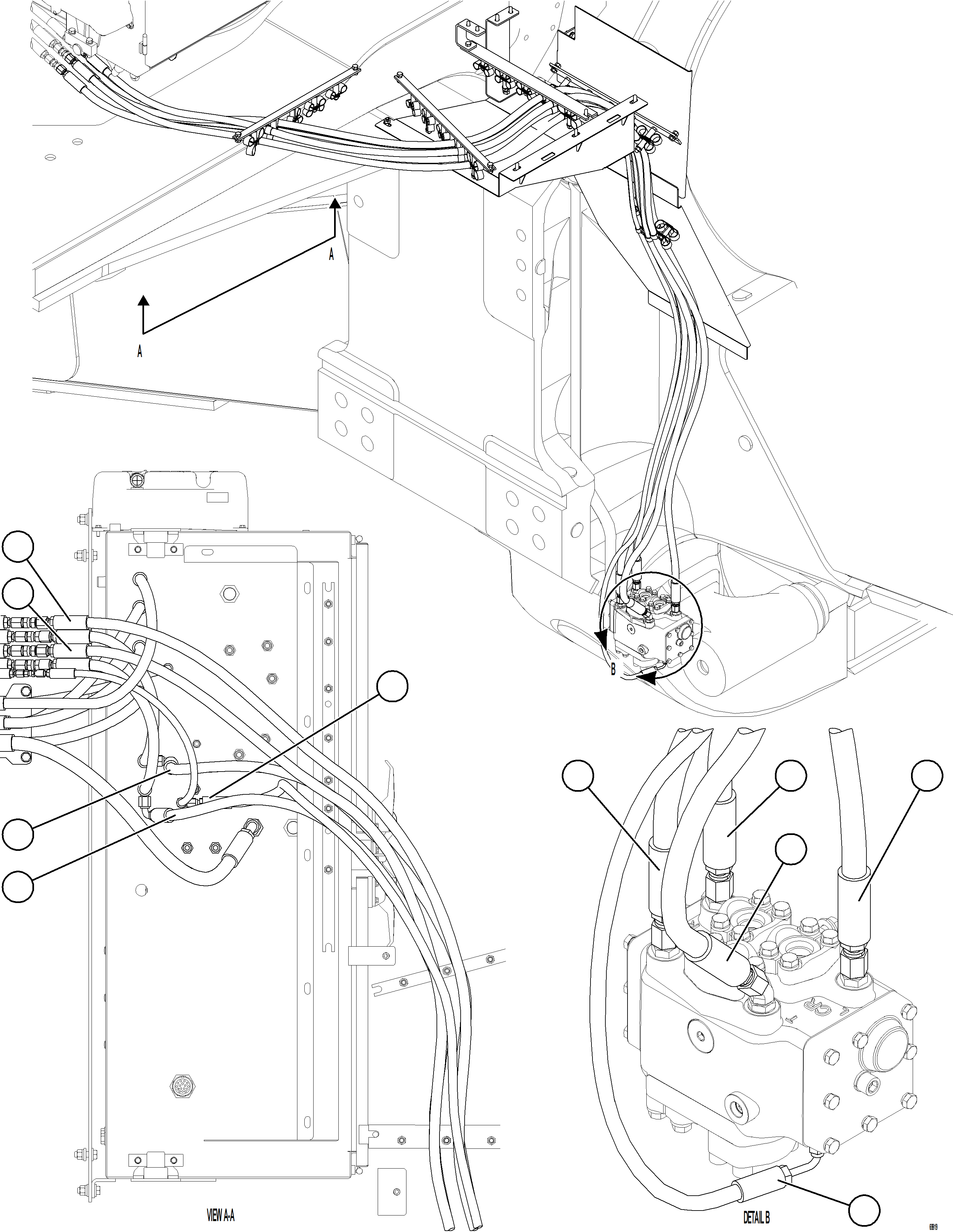 Komatsu parts book diagram for AFE75-M 980E-5 S/N A50044 - A50046, A50048  COPPER MOUNTAIN: STEERING CONTROL UNIT PIPING    2/3