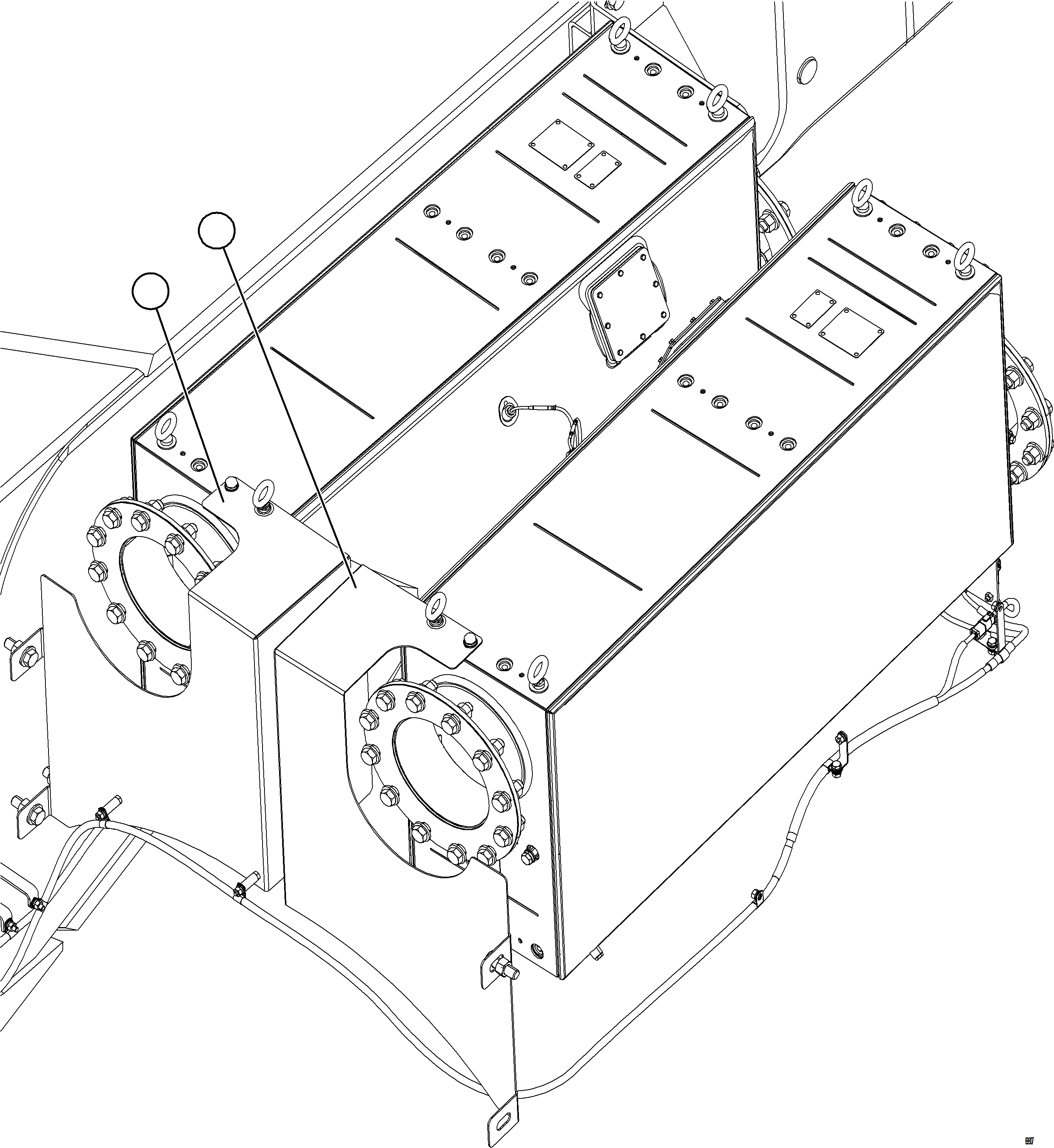Komatsu parts book diagram for AFE75-M 980E-5 S/N A50044 - A50046, A50048  COPPER MOUNTAIN: SCR ASSEMBLY HEAT SHIELDS