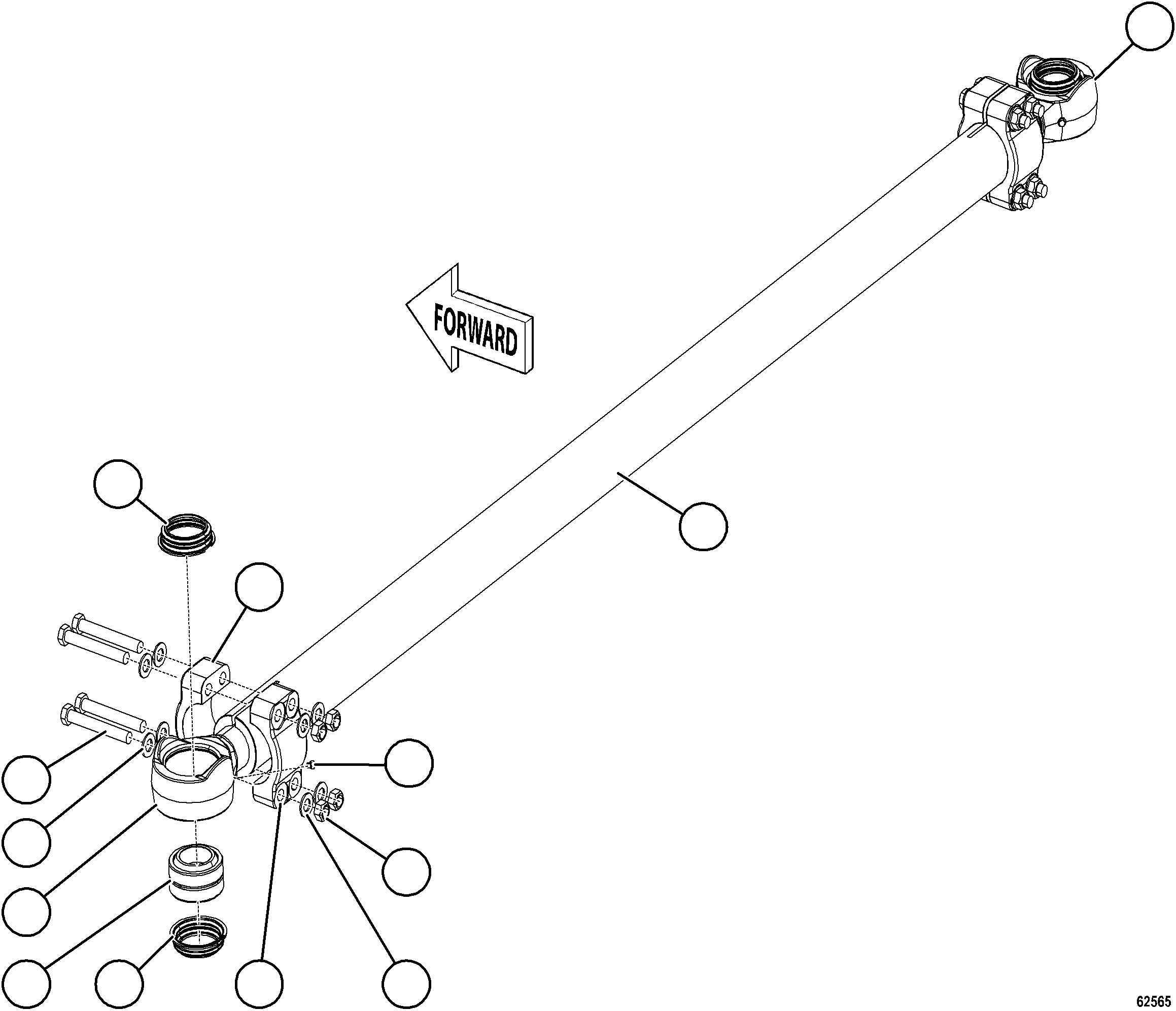 Komatsu parts book diagram for AFE75-M 980E-5 S/N A50044 - A50046, A50048  COPPER MOUNTAIN: TIE ROD ASSEMBLY    58B-40-00200