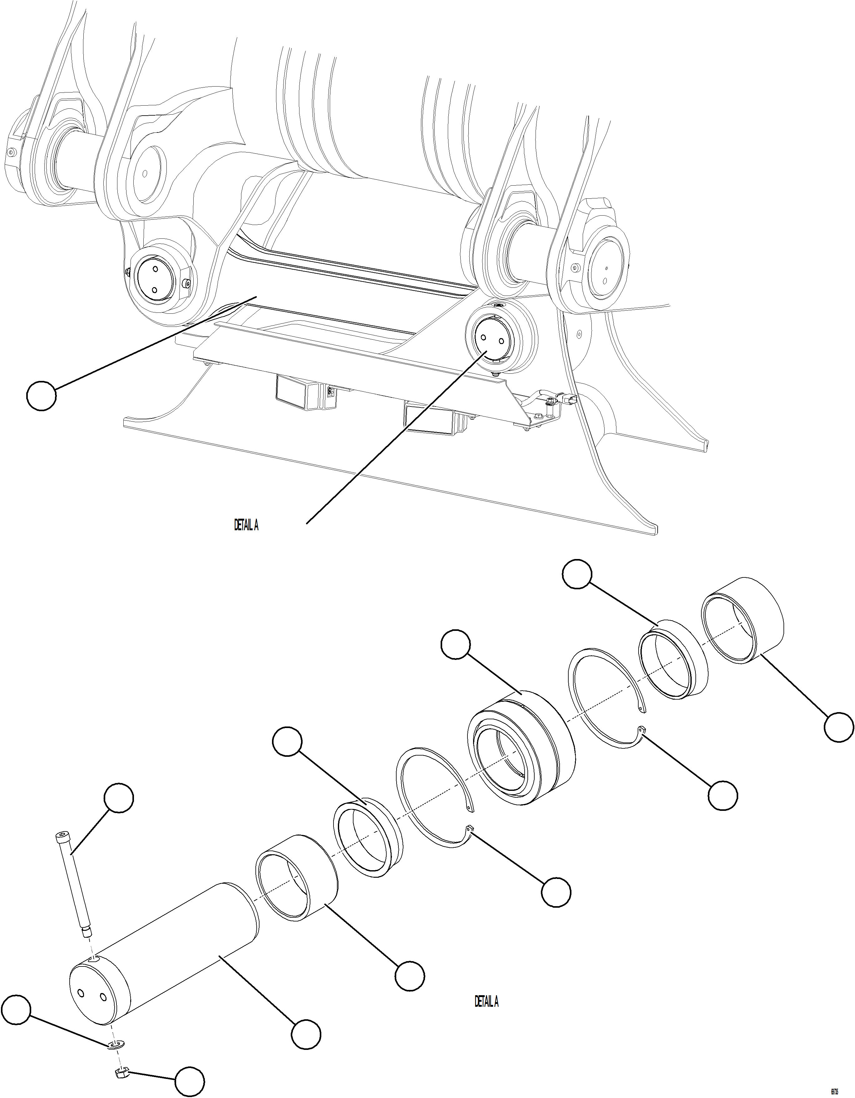 Komatsu parts book diagram for AFE75-M 980E-5 S/N A50044 - A50046, A50048  COPPER MOUNTAIN: ANTI-SWAY BAR INSTALLATION