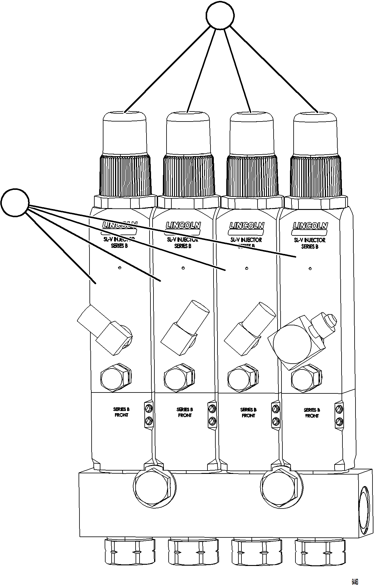 Komatsu parts book diagram for AFE75-M 980E-5 S/N A50044 - A50046, A50048  COPPER MOUNTAIN: 4-PIECE INJECTOR ASSEMBLY    58B-80-01190