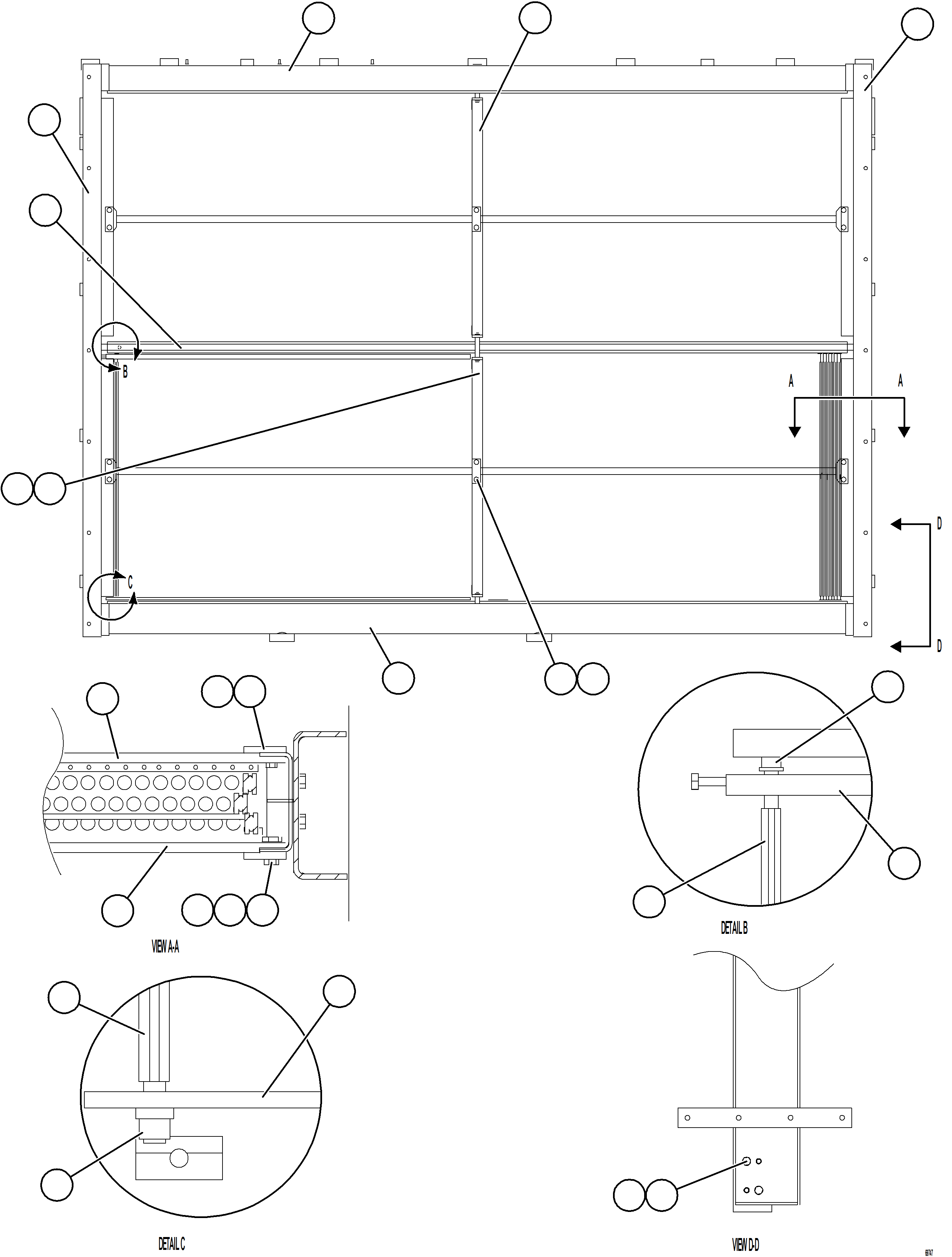 Komatsu parts book diagram for AFE75-R 980E-5 S/N A50054 - A50057  SPENCE: LOW TEMPERATURE CORE    58B-06-00110