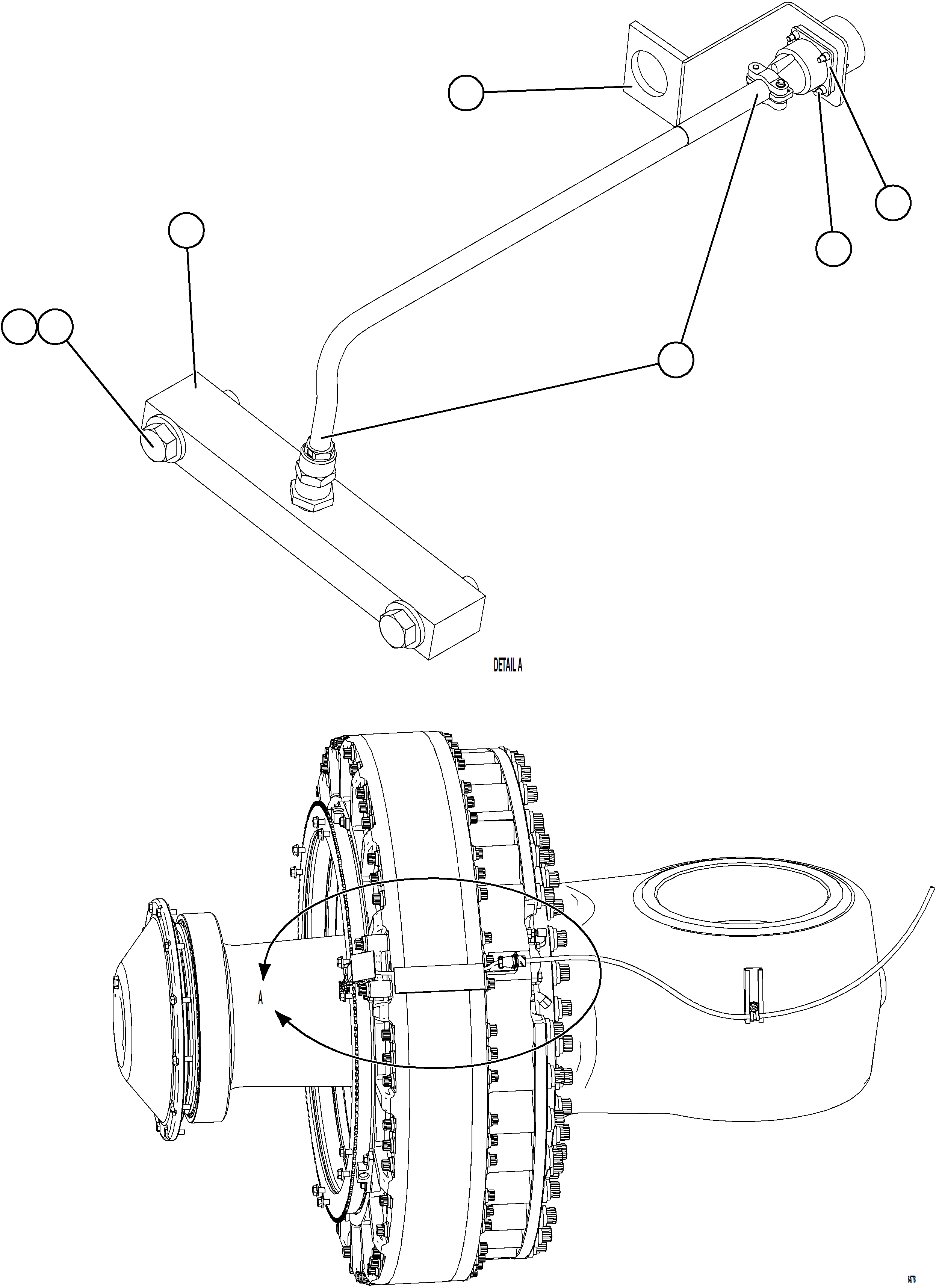 Komatsu parts book diagram for AFE75-R 980E-5 S/N A50054 - A50057  SPENCE: FRONT WHEEL SPEED SENSOR INSTALLATION
