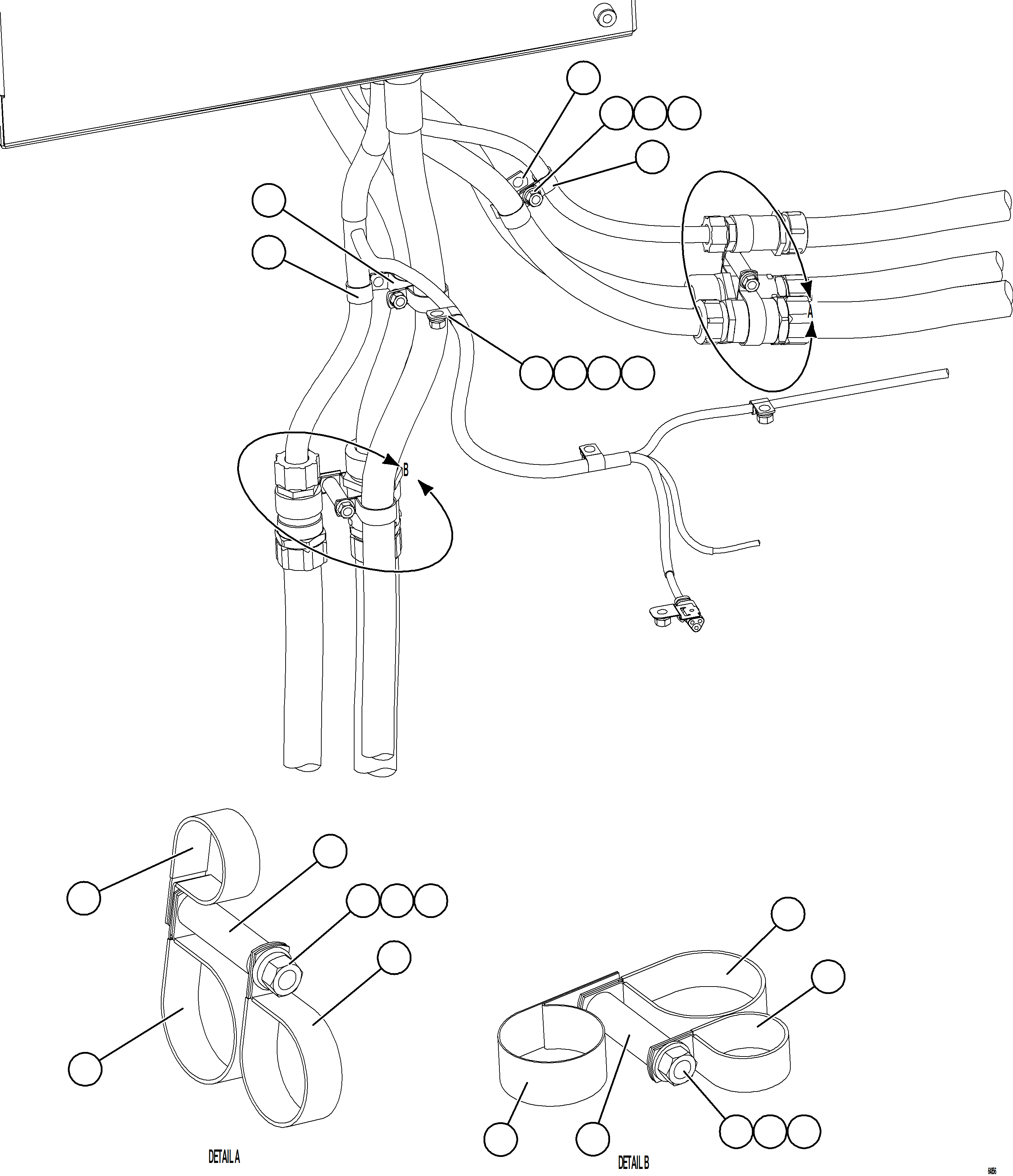 Komatsu parts book diagram for AFE75-R 980E-5 S/N A50054 - A50057  SPENCE: AUXILIARY CONTROL CABINET EXTERNAL WIRING CLAMPING