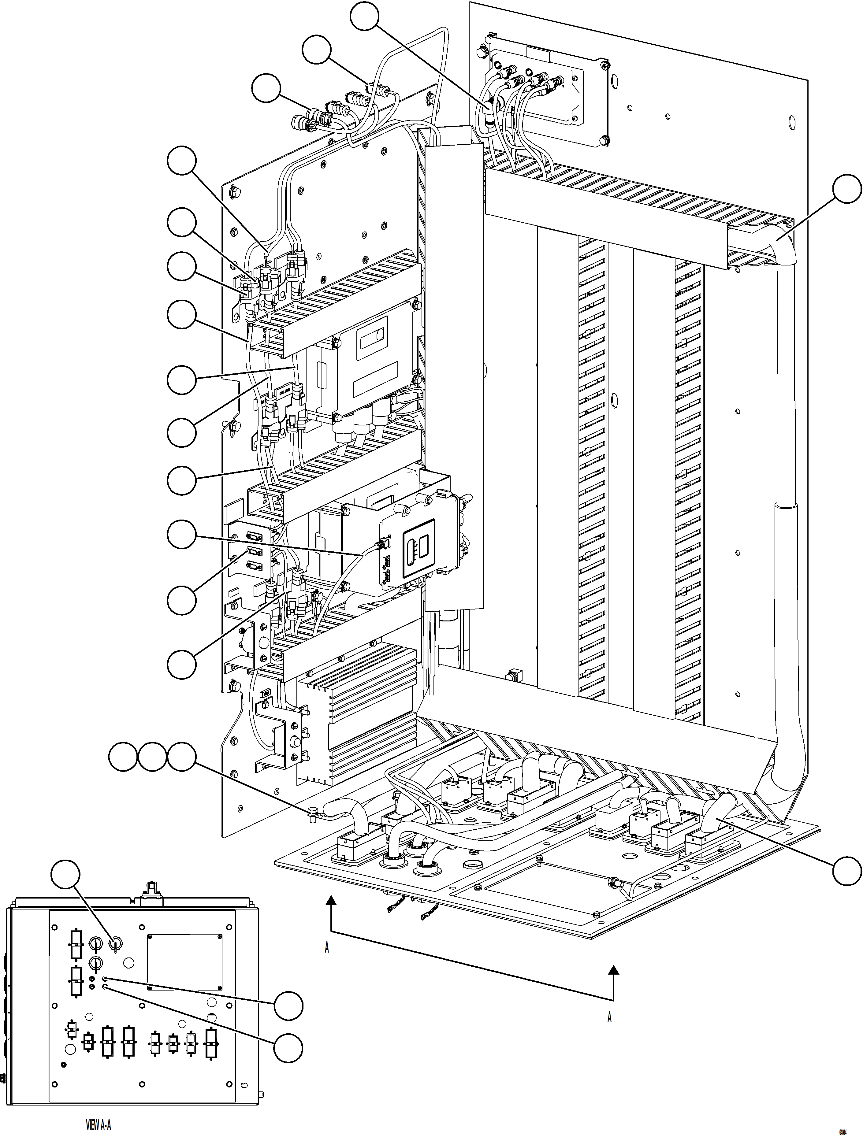 Komatsu parts book diagram for AFE75-R 980E-5 S/N A50054 - A50057  SPENCE: AUXILIARY CONTROL CABINET INTERNAL WIRING    2/2