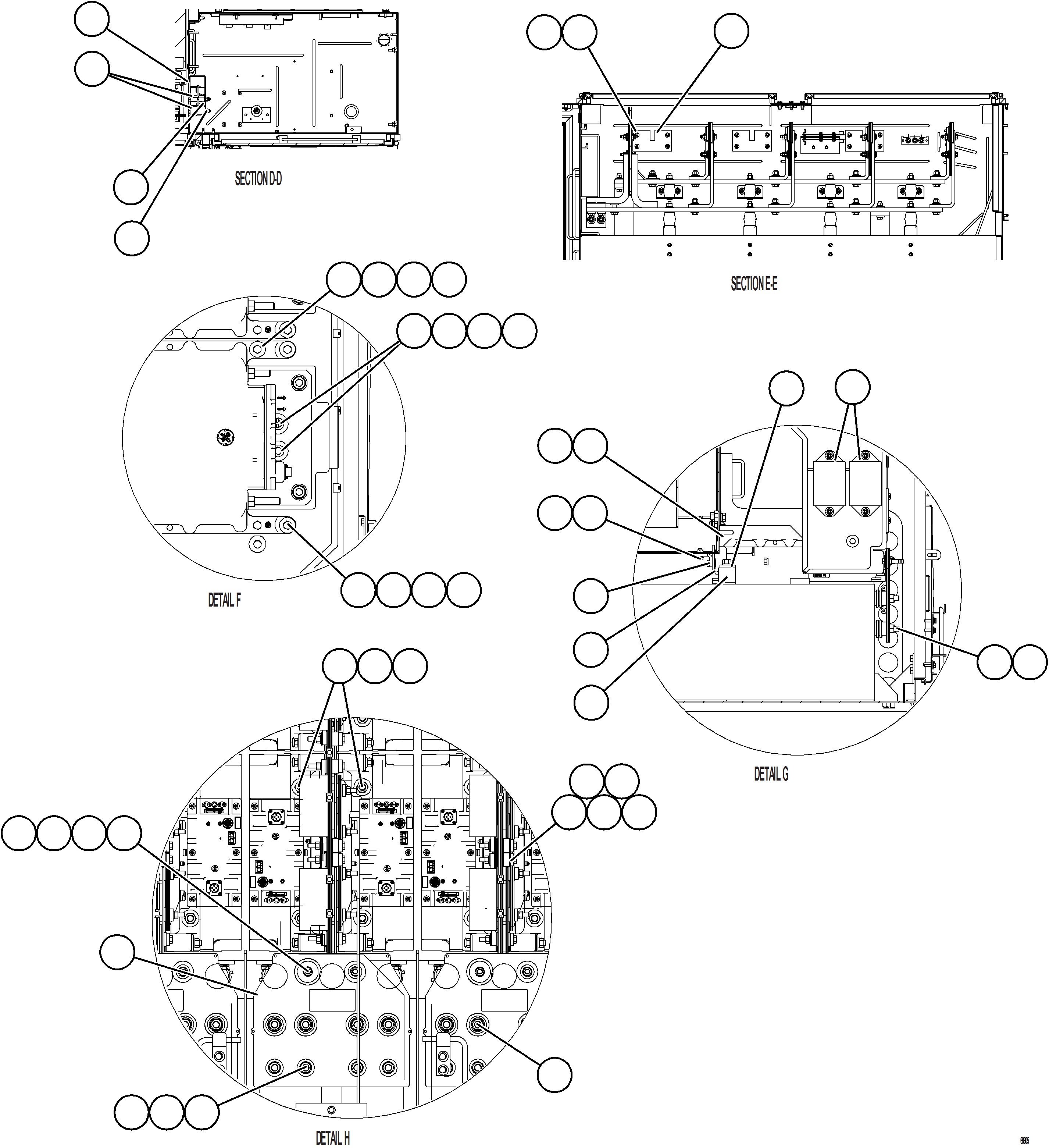Komatsu parts book diagram for AFE75-R 980E-5 S/N A50054 - A50057  SPENCE: CONTROL CABINET    5/15    58B-43-01001
