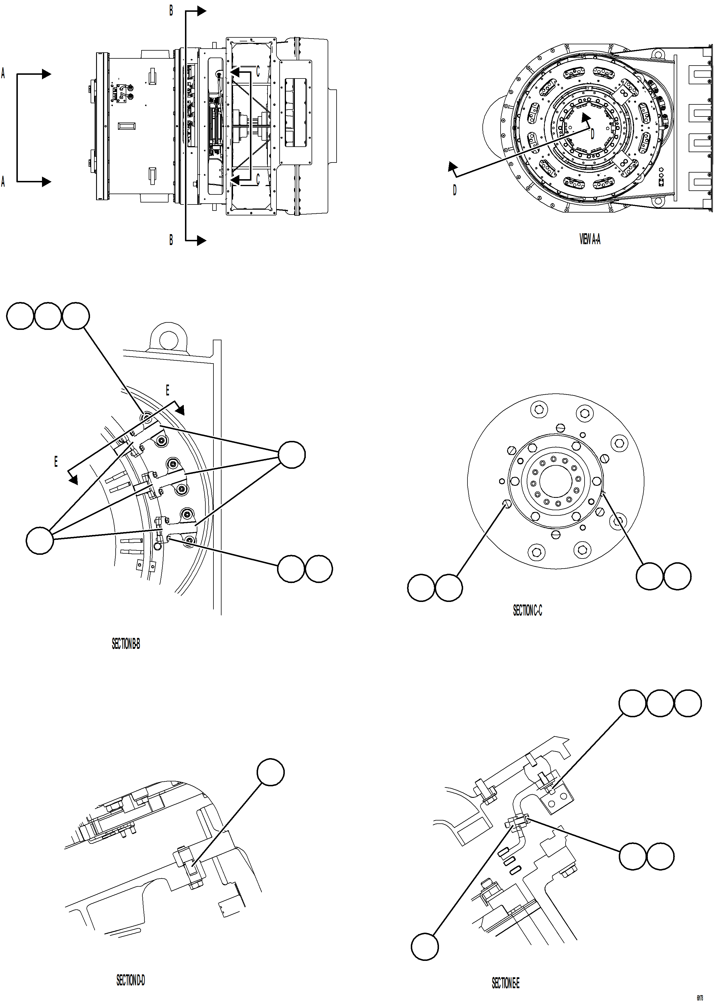 Komatsu parts book diagram for AFE75-R 980E-5 S/N A50054 - A50057  SPENCE: ALTERNATOR ASSEMBLY    3/6    58B-06-10362