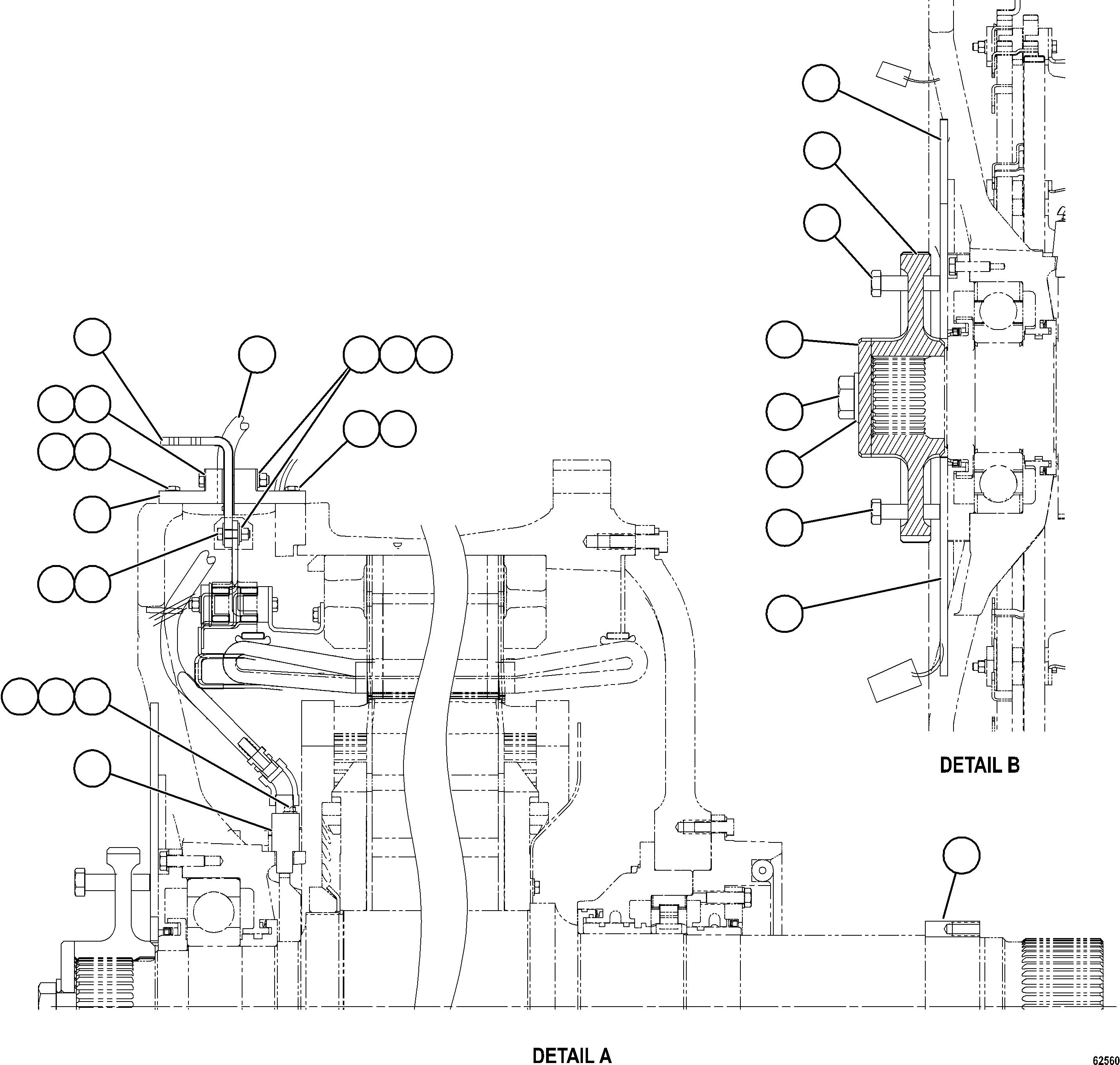 Komatsu parts book diagram for AFE75-R 980E-5 S/N A50054 - A50057  SPENCE: WHEEL MOTOR    3/3    58B-06-10370