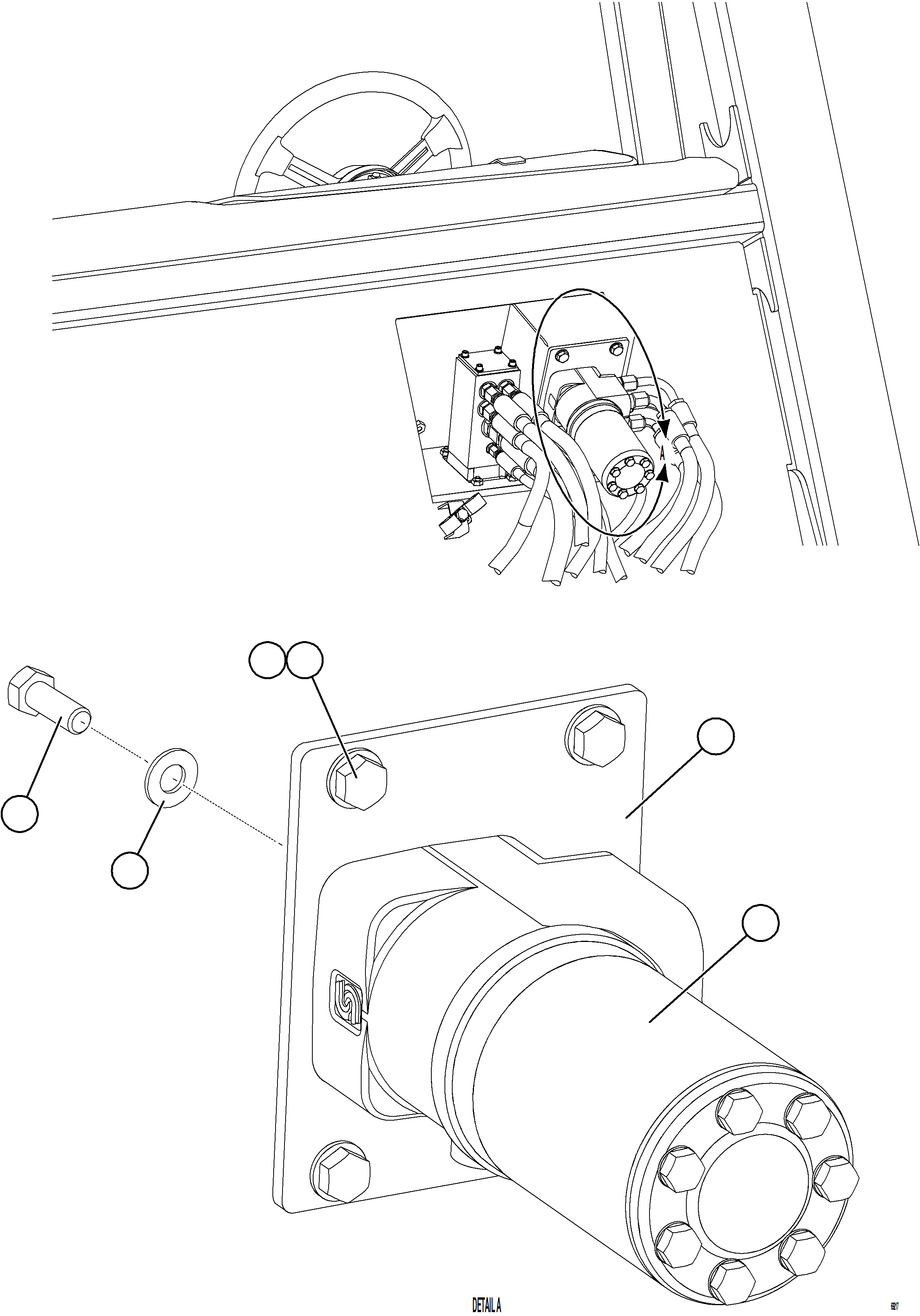 Komatsu parts book diagram for AFE75-R 980E-5 S/N A50054 - A50057  SPENCE: STEERING CONTROL UNIT INSTALLATION
