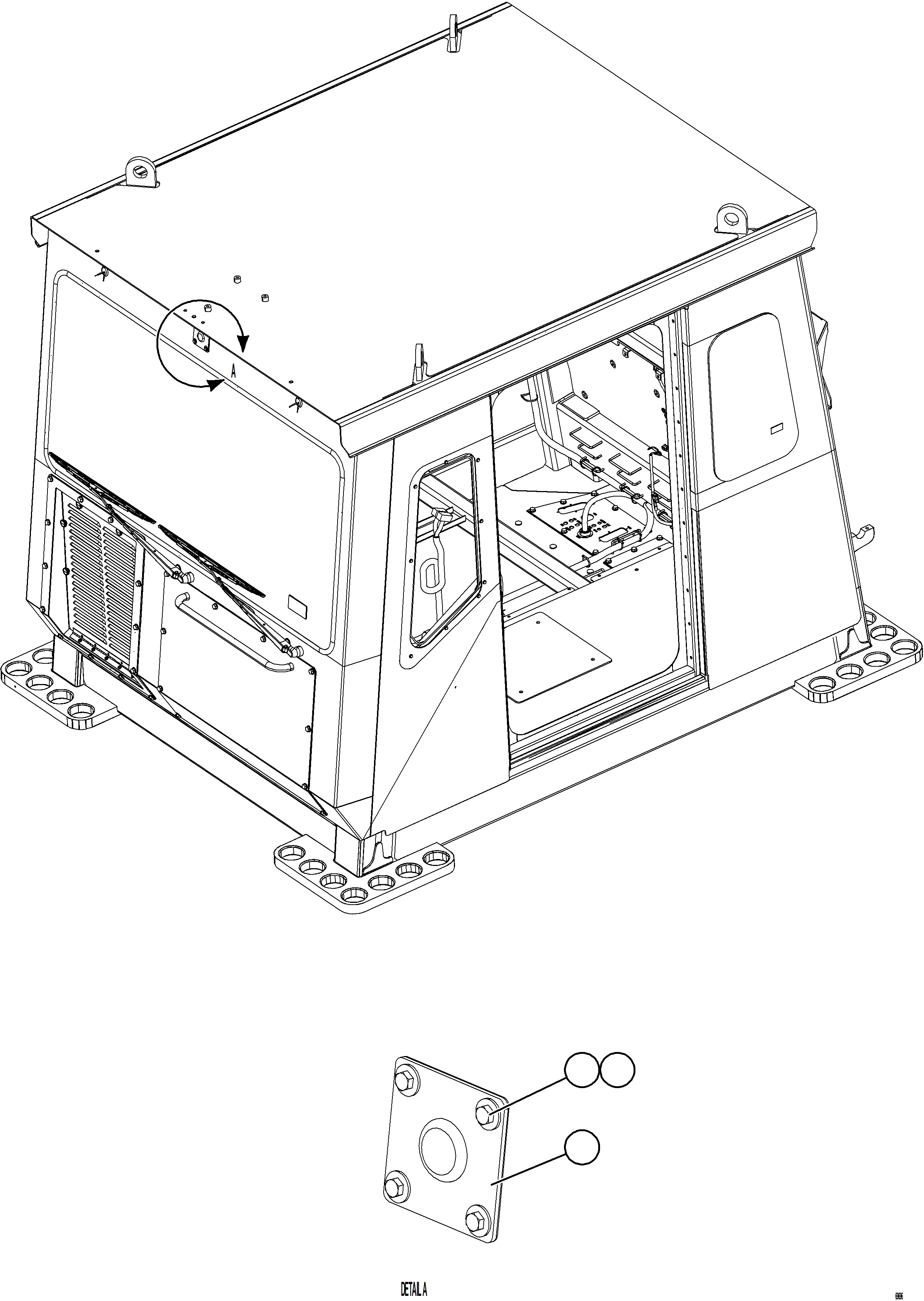 Komatsu parts book diagram for AFE75-R 980E-5 S/N A50054 - A50057  SPENCE: CAB EXTERNAL COVERS    2/2