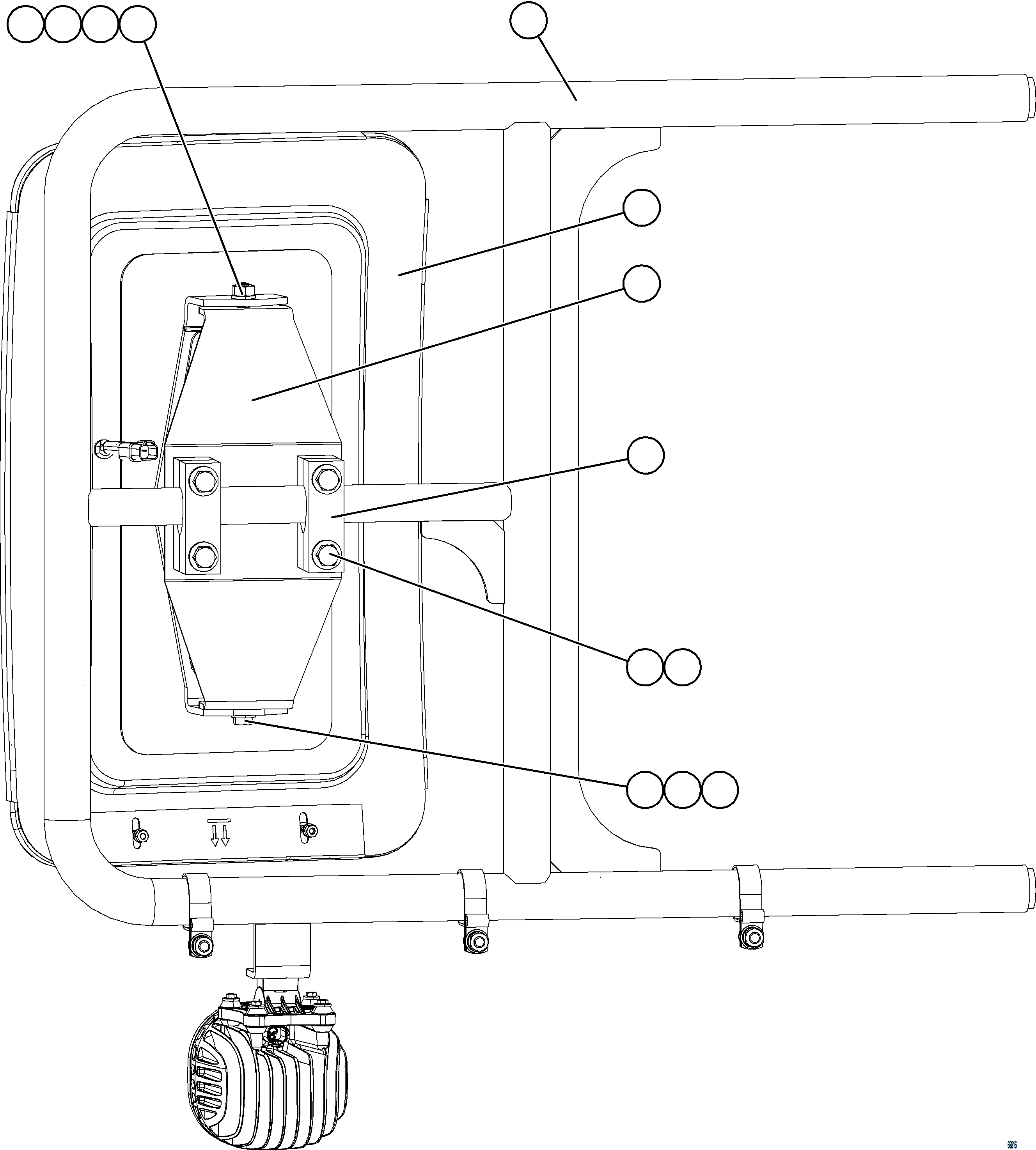 Komatsu parts book diagram for AFE75-R 980E-5 S/N A50054 - A50057  SPENCE: RH MIRROR INSTALLATION