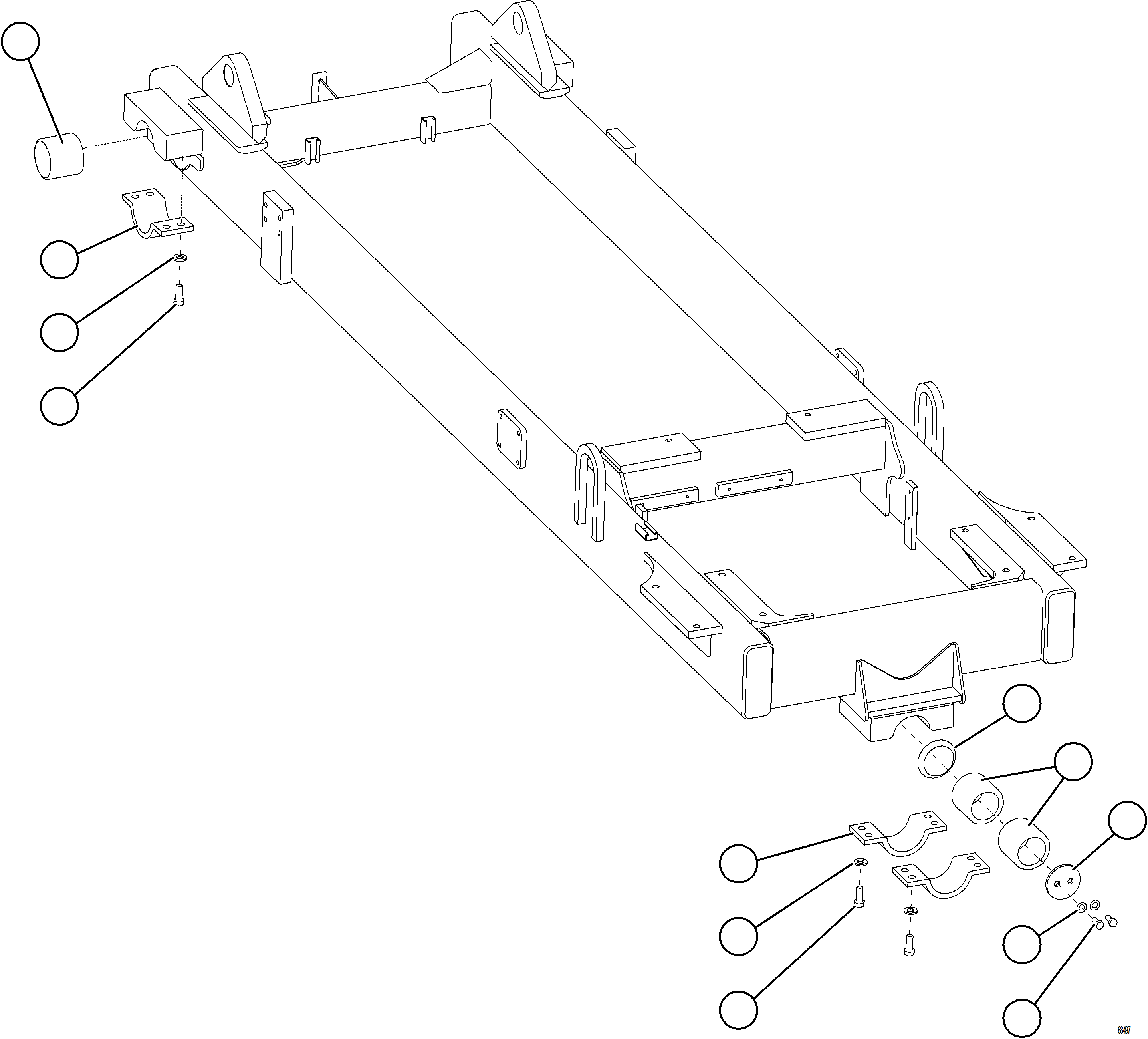 Komatsu parts book diagram for AFE77-AB 830E-5 S/N A50077 - A50078  DOWNER EDI: ENGINE/SUB-FRAME MOUNTS