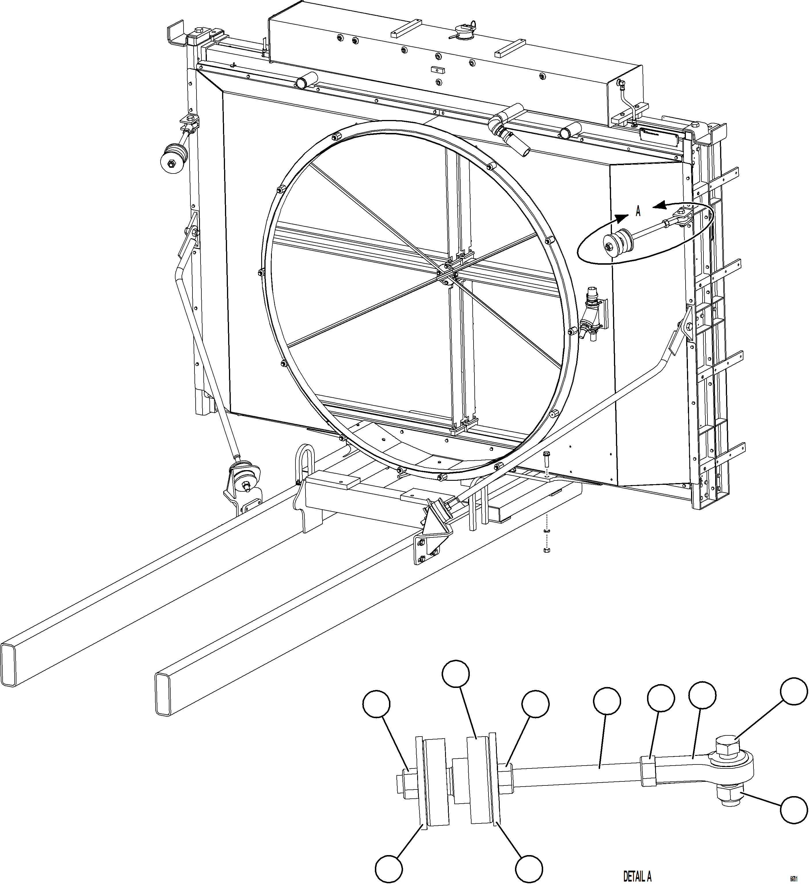 Komatsu parts book diagram for AFE77-AB 830E-5 S/N A50077 - A50078  DOWNER EDI: RADIATOR INSTALLATION - UPPER