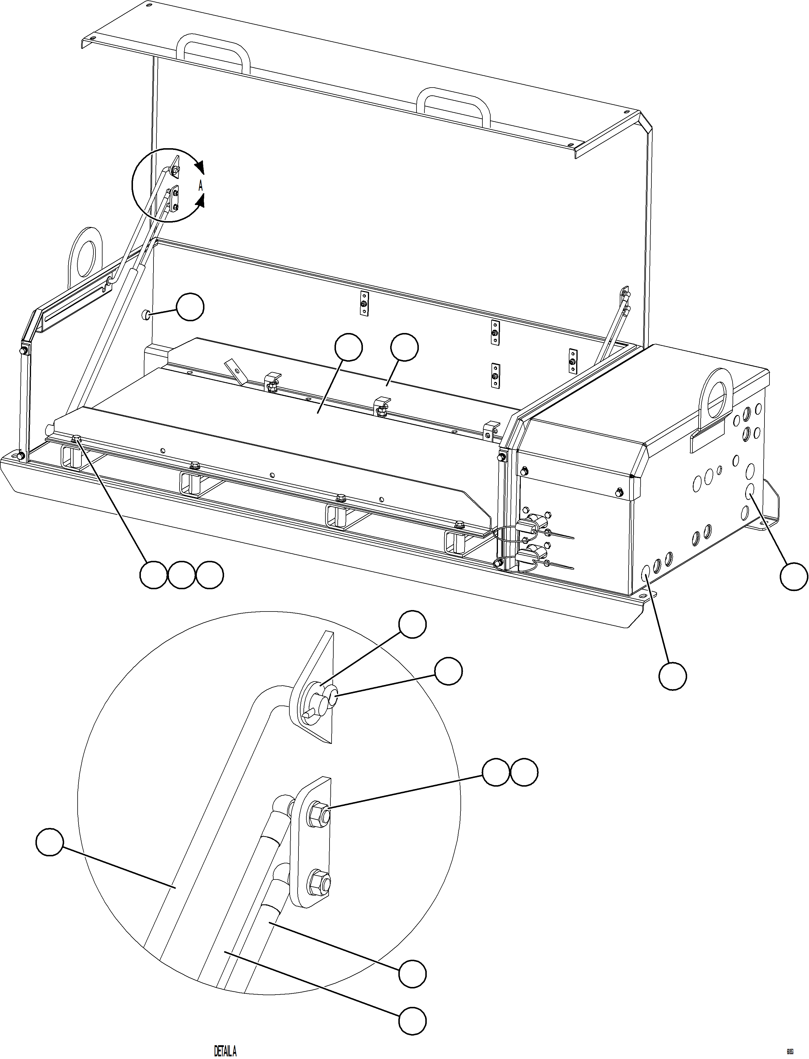 Komatsu parts book diagram for AFE77-AB 830E-5 S/N A50077 - A50078  DOWNER EDI: BATTERY BOX ASSEMBLY    2/6    58E-54-51291