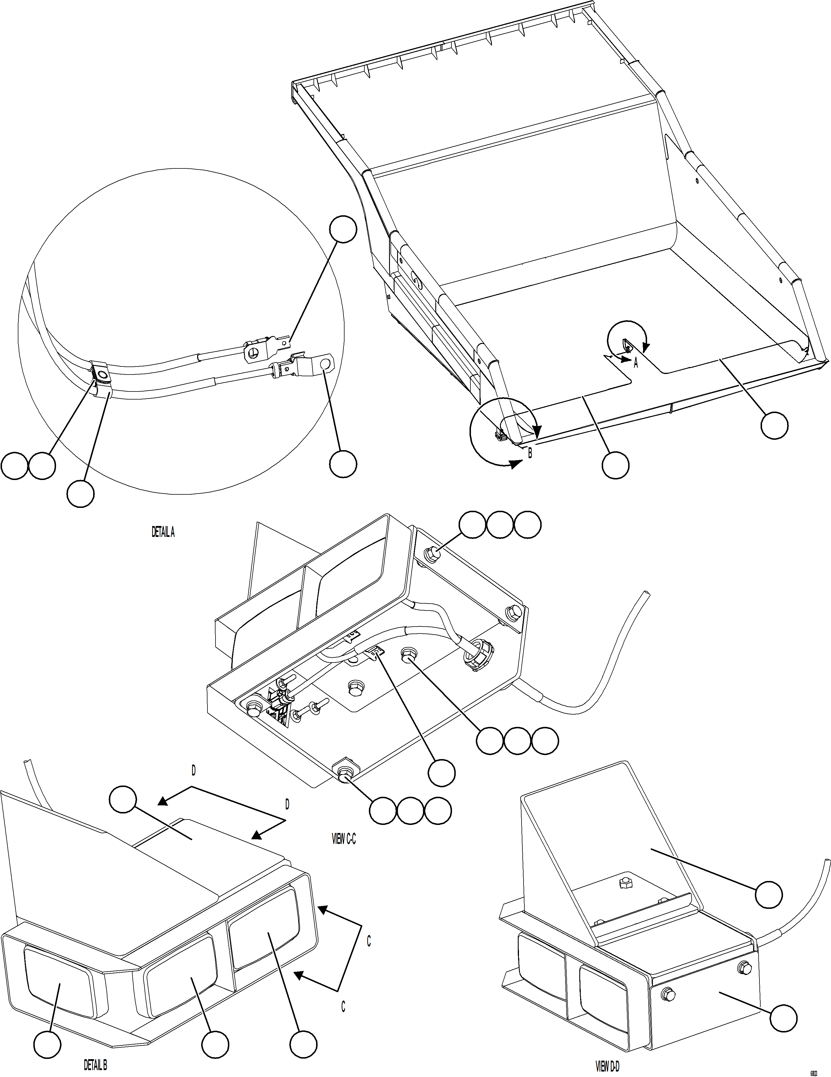 Komatsu parts book diagram for AFE77-AB 830E-5 S/N A50077 - A50078  DOWNER EDI: DUMP BODY CLEARANCE LIGHTS & TURN SIGNALS