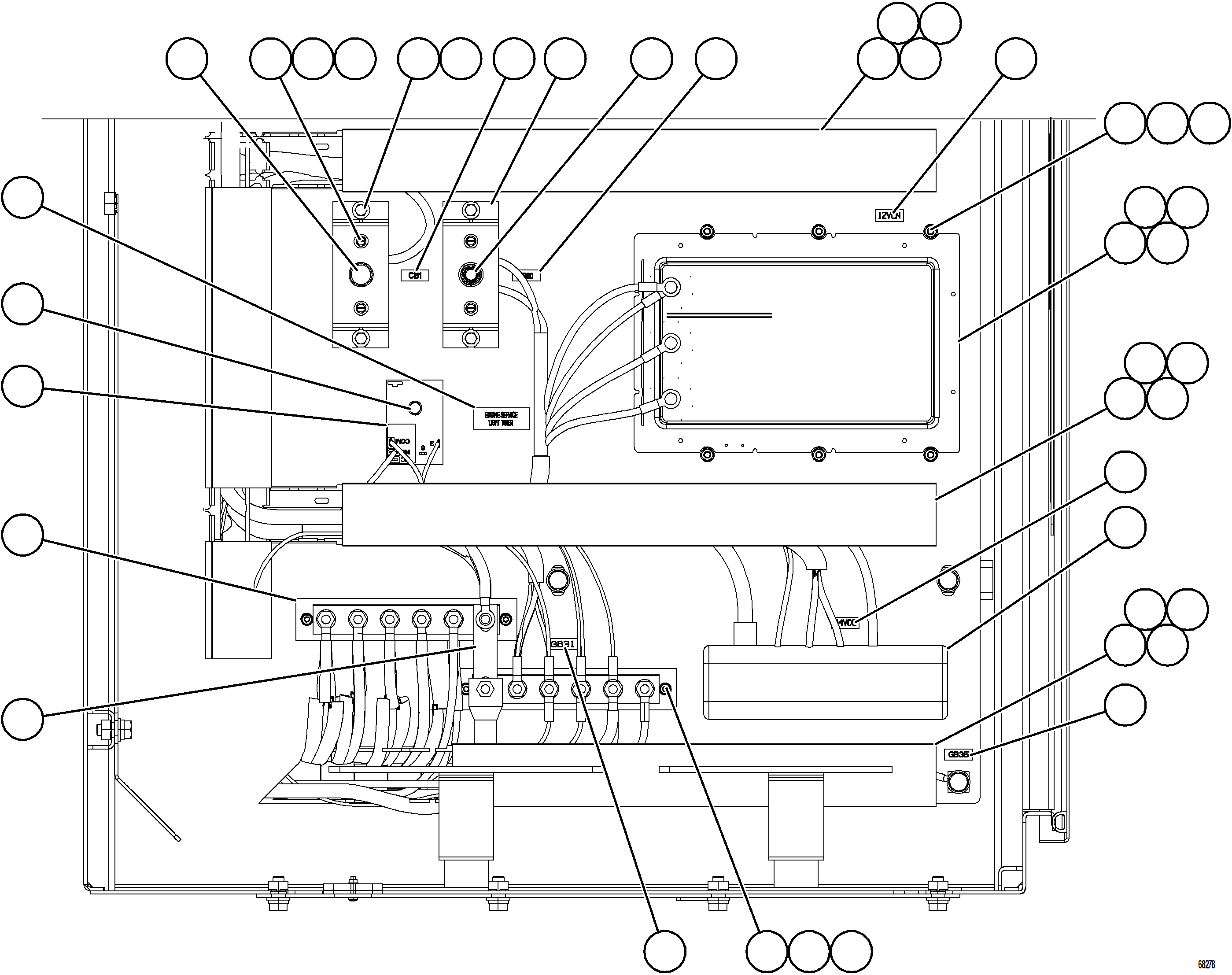 Komatsu parts book diagram for AFE77-AB 830E-5 S/N A50077 - A50078  DOWNER EDI: AUXILIARY CONTROL CABINET - RH WALL    2/2