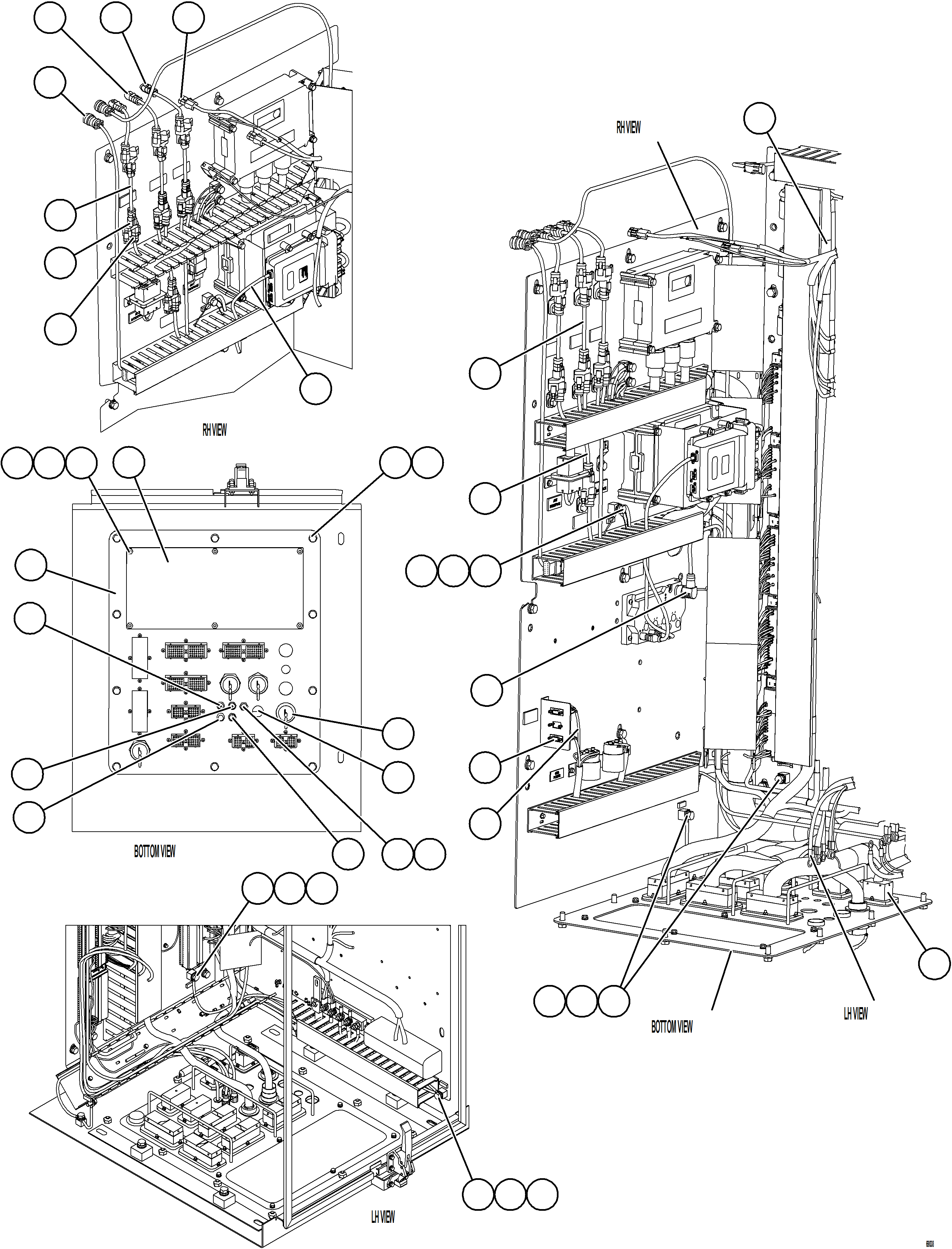 Komatsu parts book diagram for AFE77-AB 830E-5 S/N A50077 - A50078  DOWNER EDI: AUXILIARY CONTROL CABINET INTERNAL WIRING    2/2