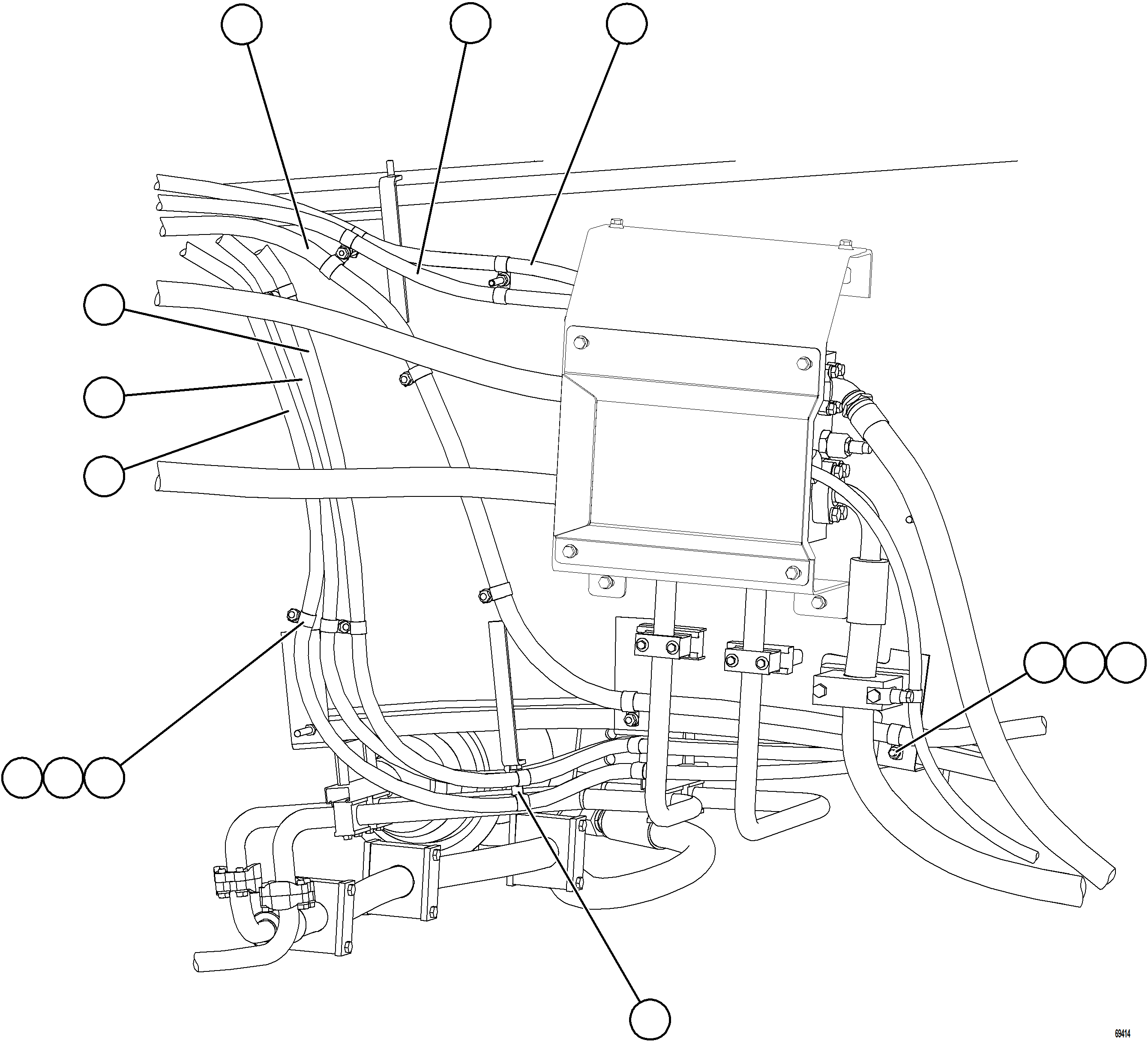 Komatsu parts book diagram for AFE77-AB 830E-5 S/N A50077 - A50078  DOWNER EDI: STEERING BLEEDDOWN MANIFOLD PIPING    3/3