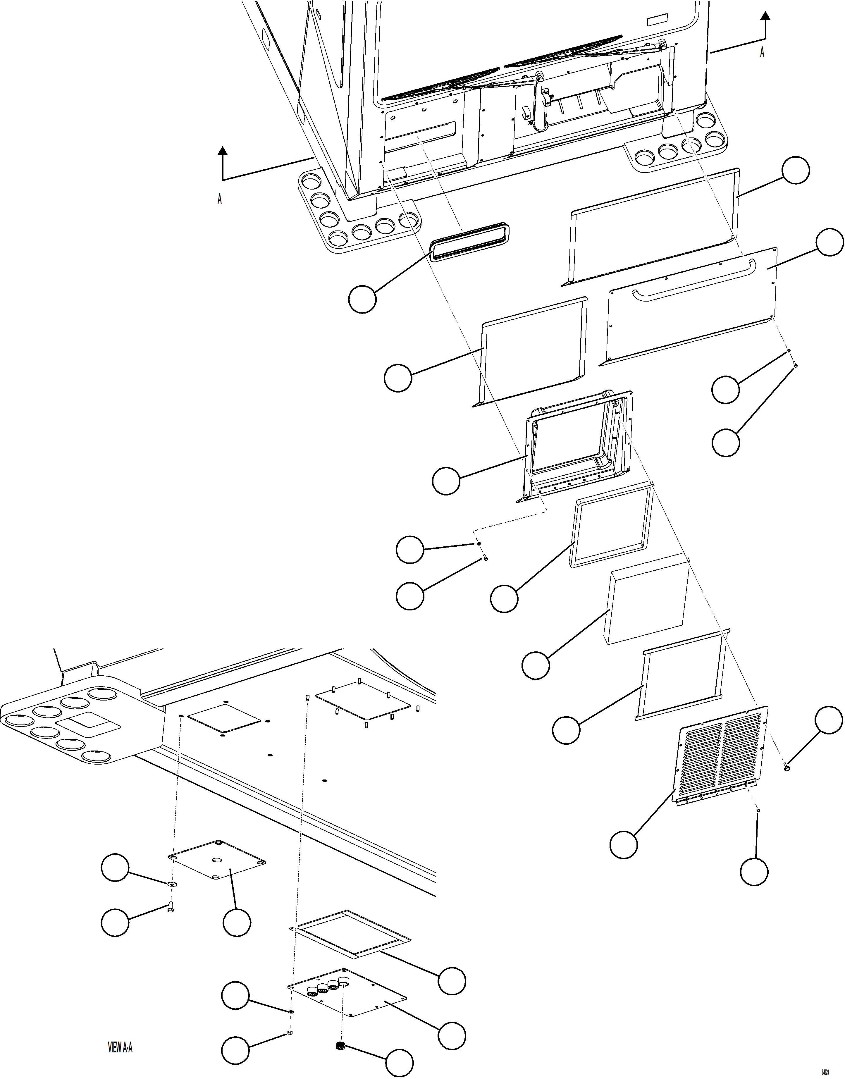 Komatsu parts book diagram for AFE77-AB 830E-5 S/N A50077 - A50078  DOWNER EDI: CAB EXTERNAL COVERS