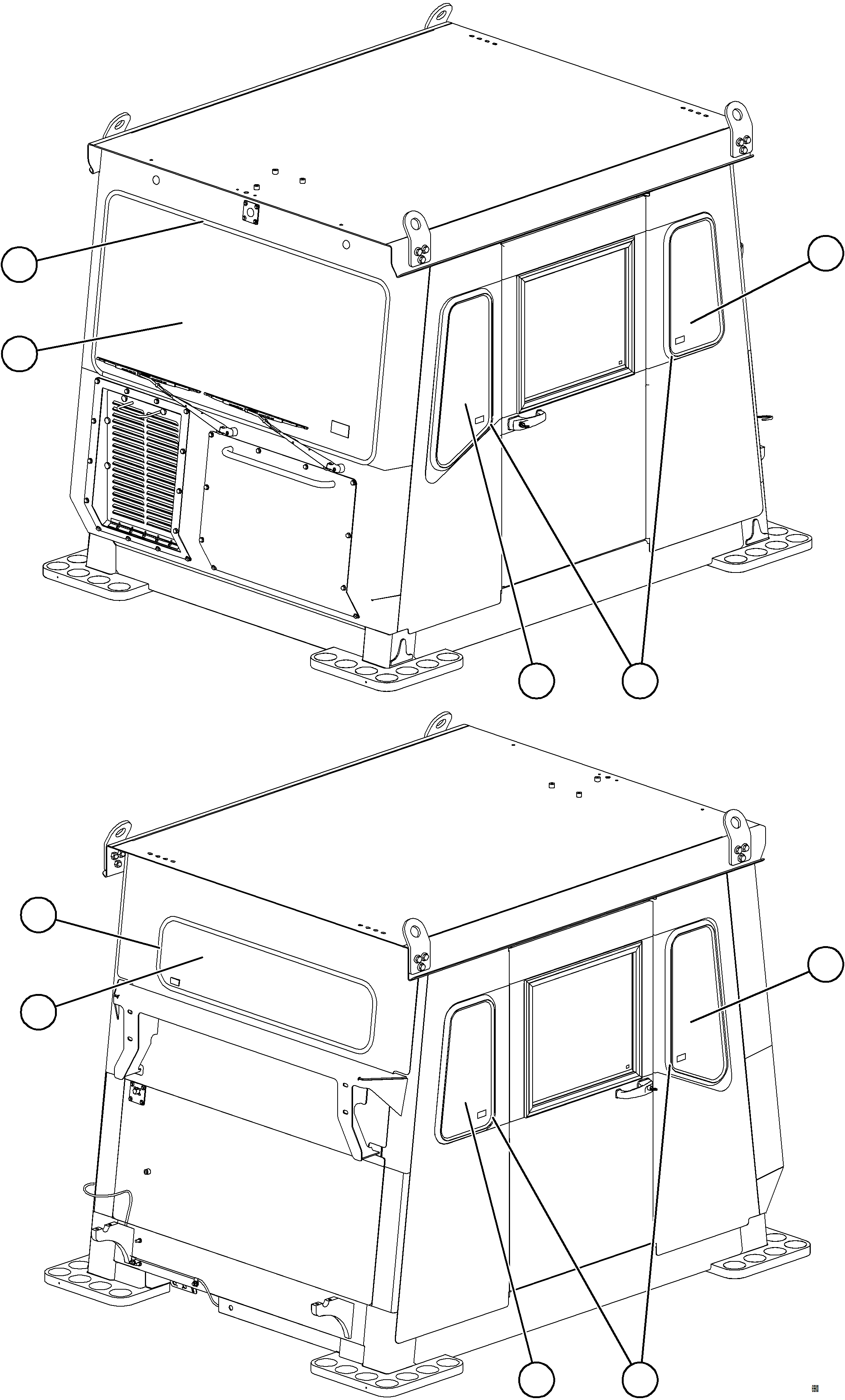 Komatsu parts book diagram for AFE77-AB 830E-5 S/N A50077 - A50078  DOWNER EDI: CAB WINDOWS