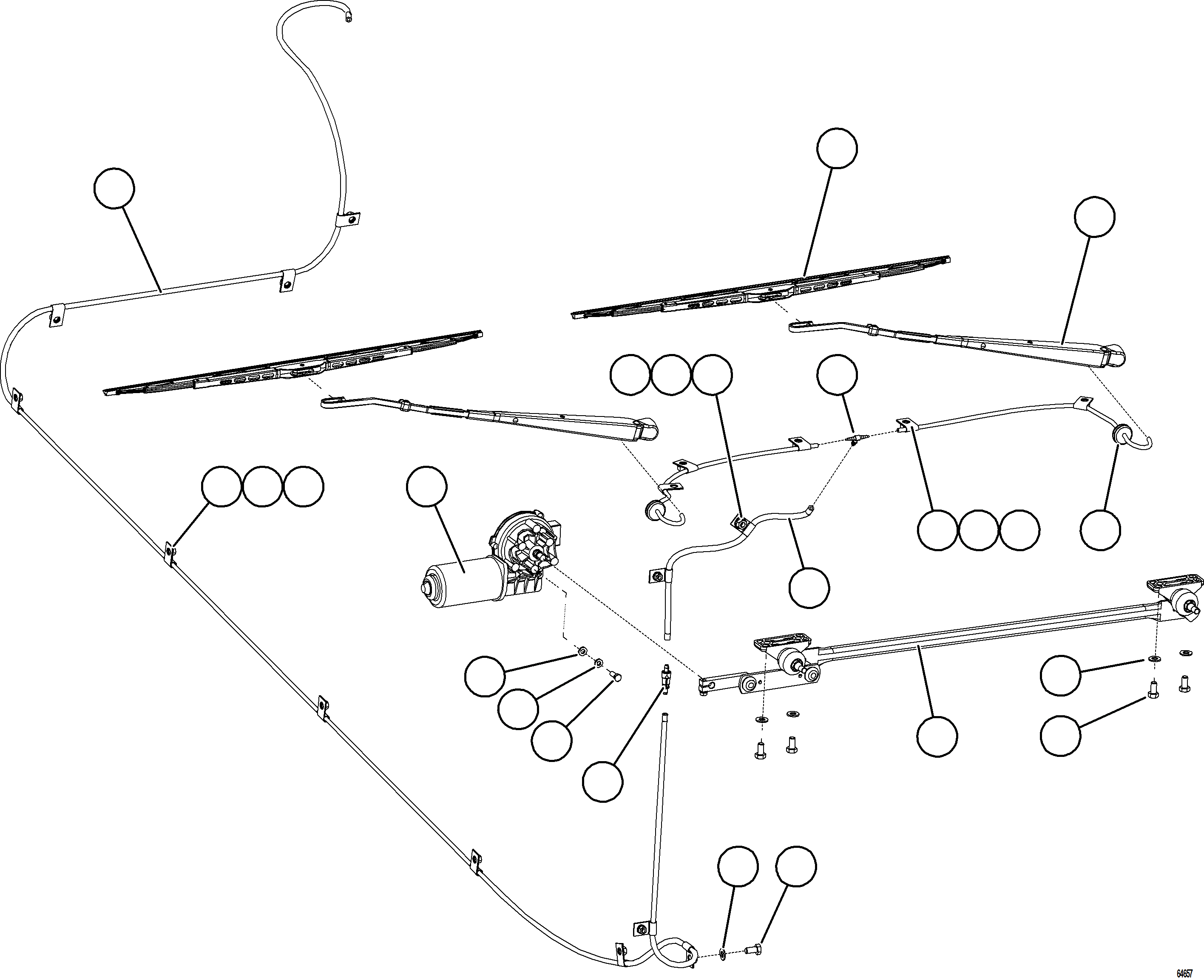 Komatsu parts book diagram for AFE77-AB 830E-5 S/N A50077 - A50078  DOWNER EDI: WINDSHIELD WIPER INSTALLATION