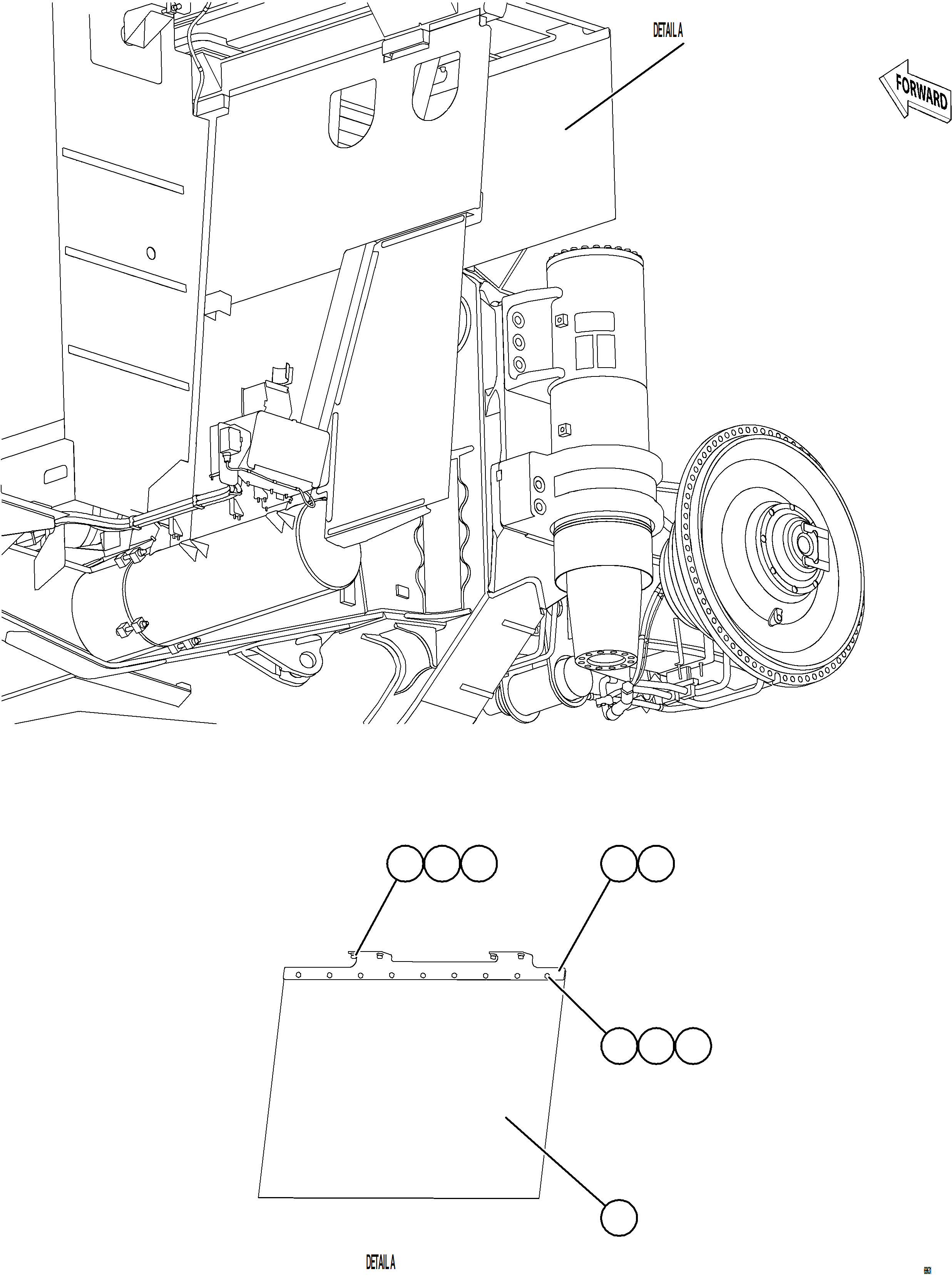 Komatsu parts book diagram for AFE77-AB 830E-5 S/N A50077 - A50078  DOWNER EDI: DECK MUD FLAPS