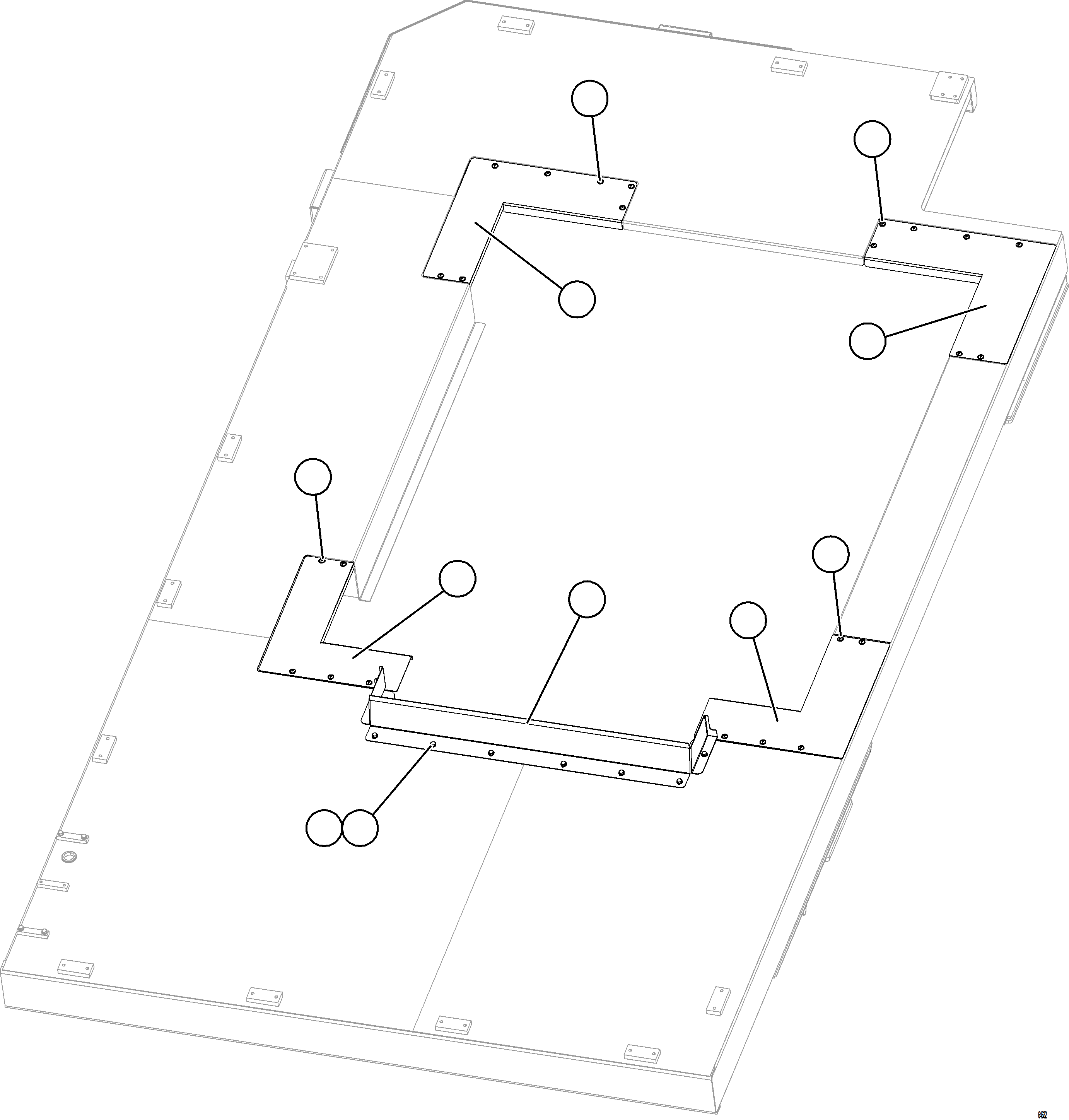 Komatsu parts book diagram for AFE77-AB 830E-5 S/N A50077 - A50078  DOWNER EDI: LH DECK COVERS
