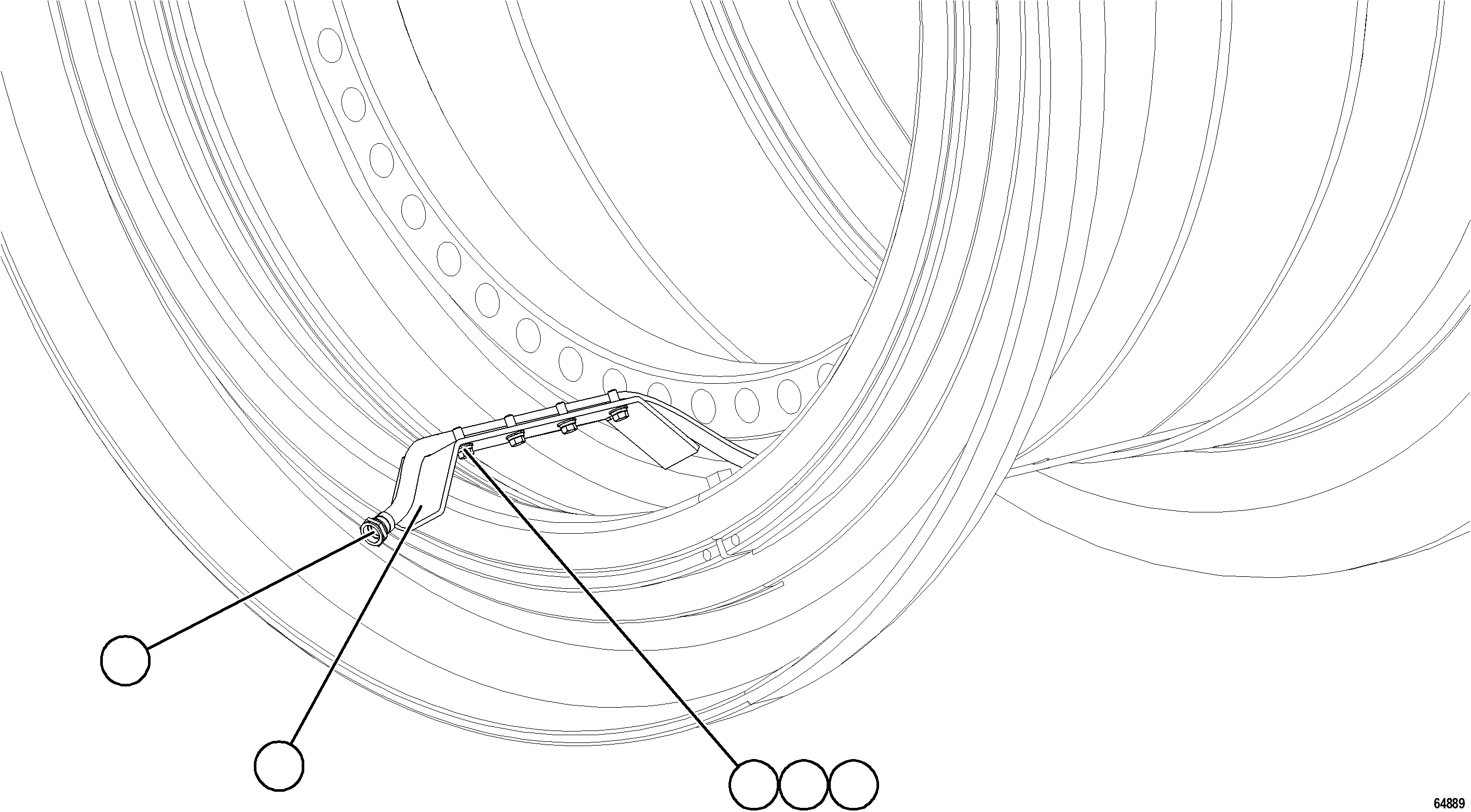 Komatsu parts book diagram for AFE77-AB 830E-5 S/N A50077 - A50078  DOWNER EDI: TIRE INFLATION COMPONENTS - REAR INNER EXTENSION