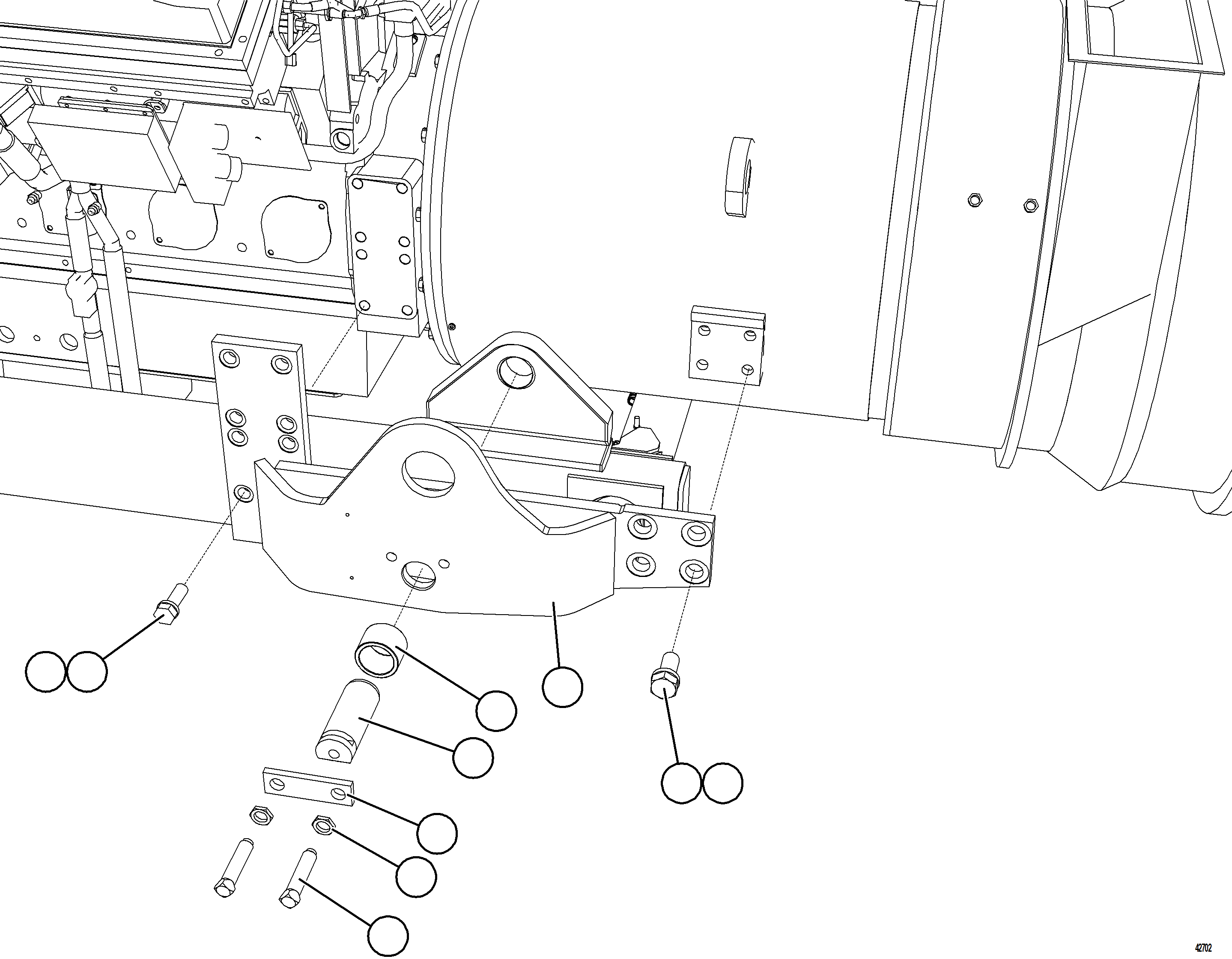 Komatsu parts book diagram for AFE77-AD 830E-5 S/N A50080, A50086  ROBINSON: ENGINE CRADLE INSTALLATION