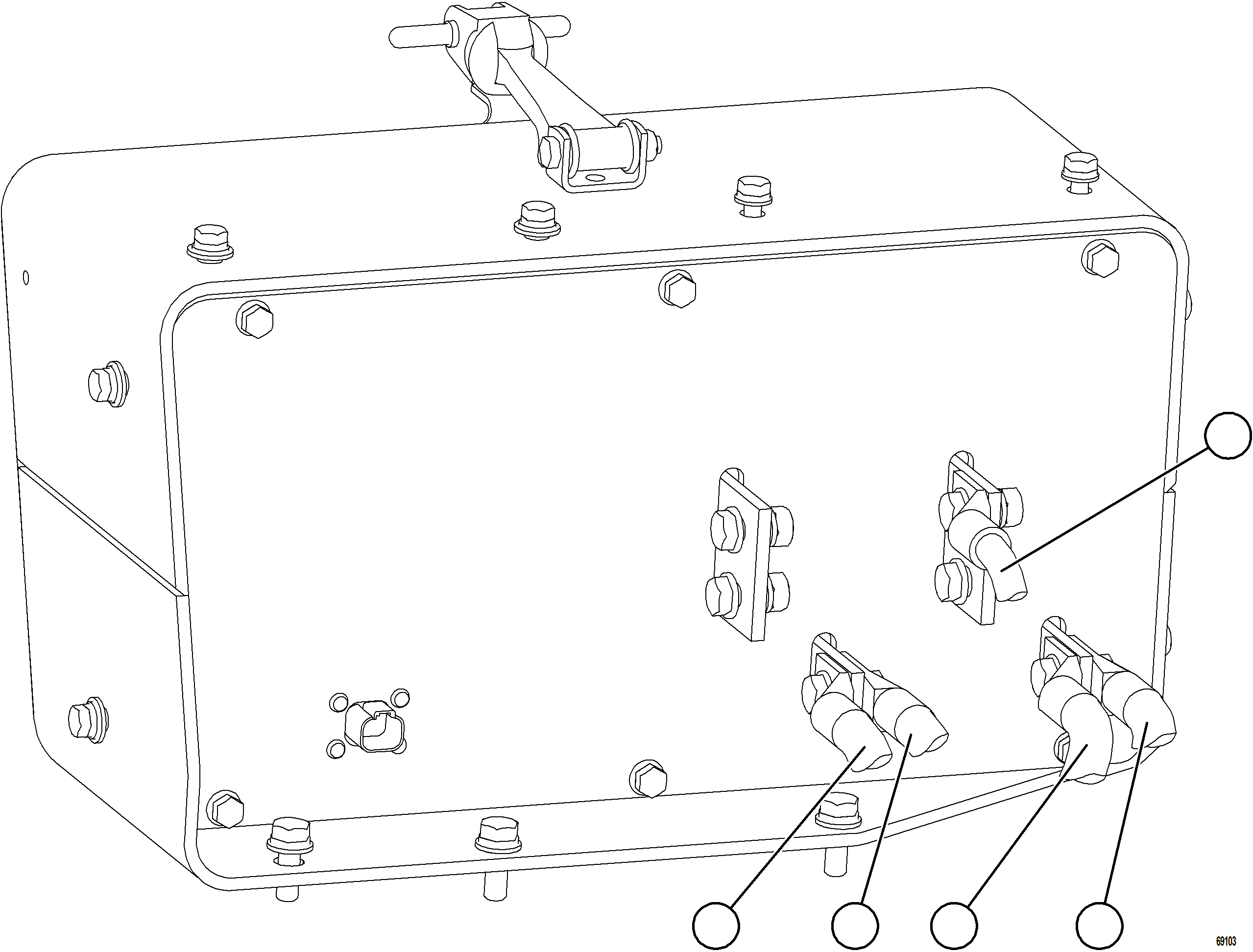 Komatsu parts book diagram for AFE77-AD 830E-5 S/N A50080, A50086  ROBINSON: ISOLATION BOX EXTERNAL WIRING    2/2