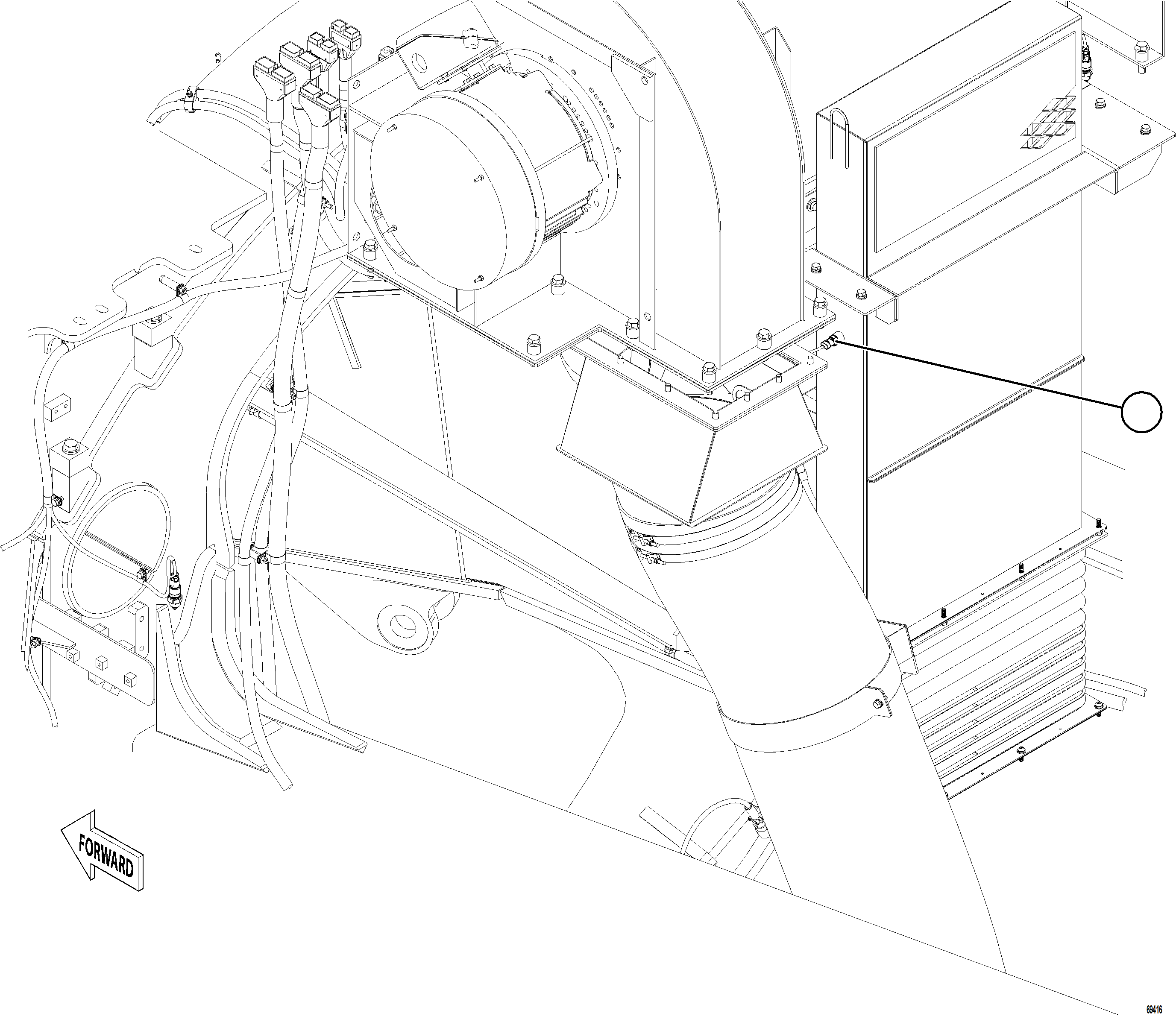 Komatsu parts book diagram for AFE77-AD 830E-5 S/N A50080, A50086  ROBINSON: AMBIENT AIR TEMPERATURE SENSOR