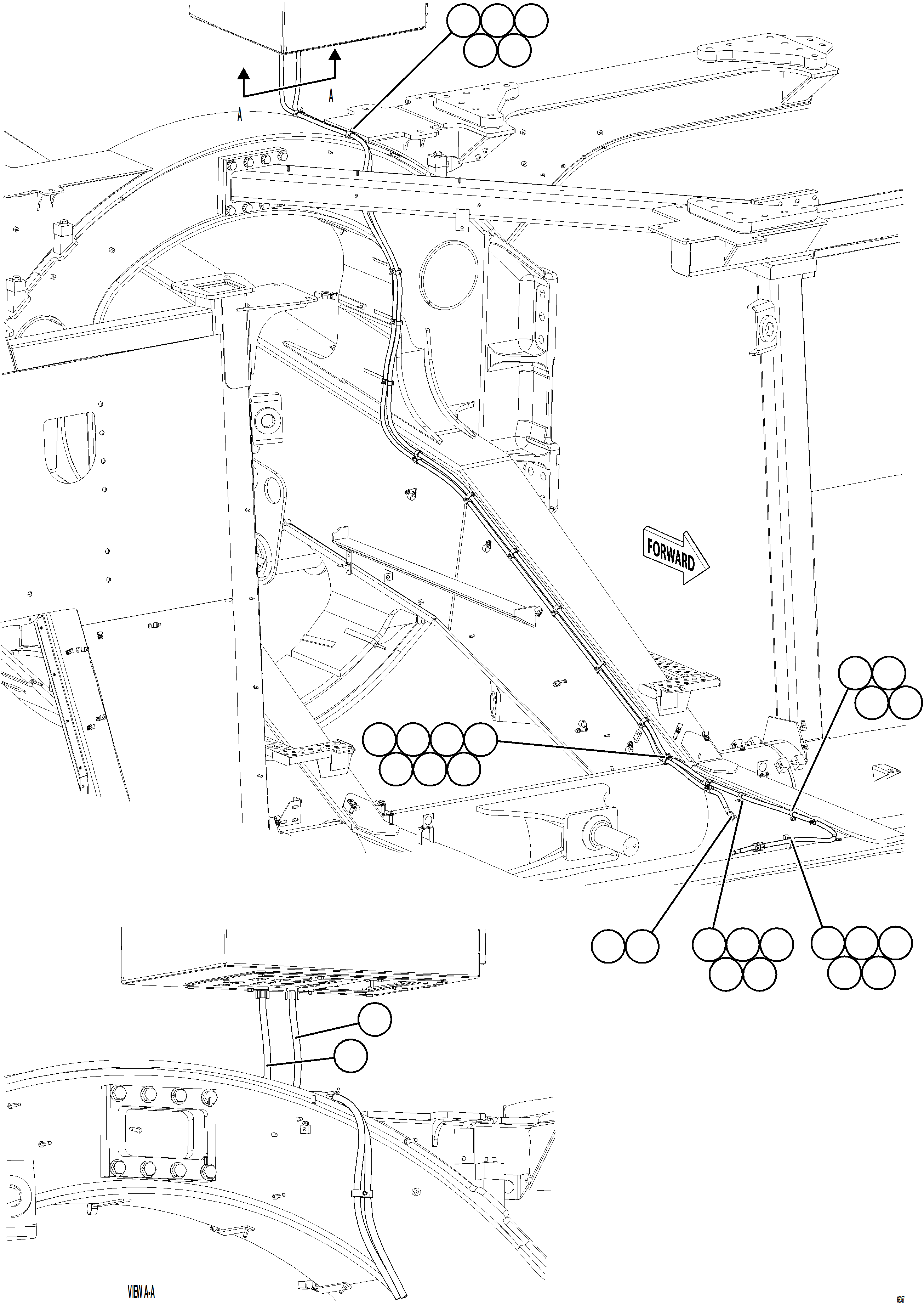 Komatsu parts book diagram for AFE77-AD 830E-5 S/N A50080, A50086  ROBINSON: AUXILIARY CONTROL CABINET POWER CABLES