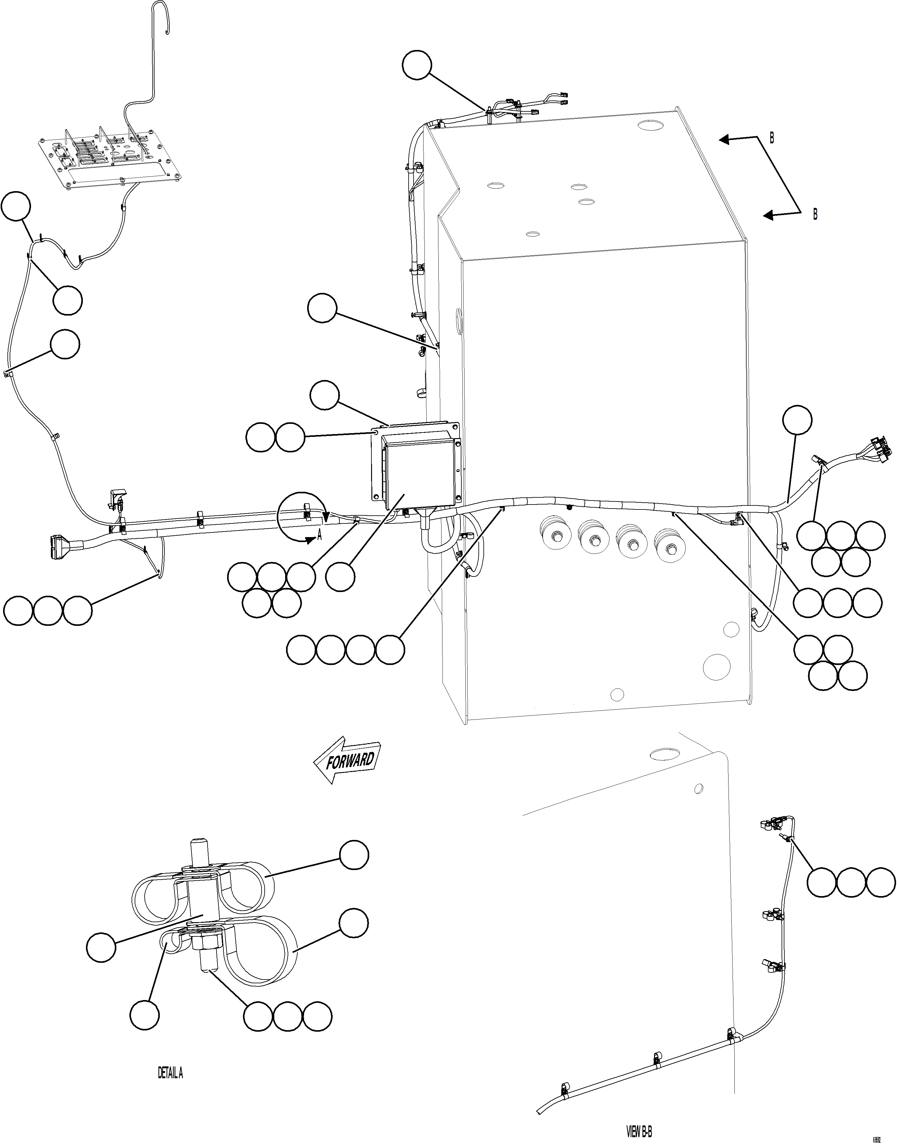 Komatsu parts book diagram for AFE77-AD 830E-5 S/N A50080, A50086  ROBINSON: DEF SYSTEM WIRING    1/4